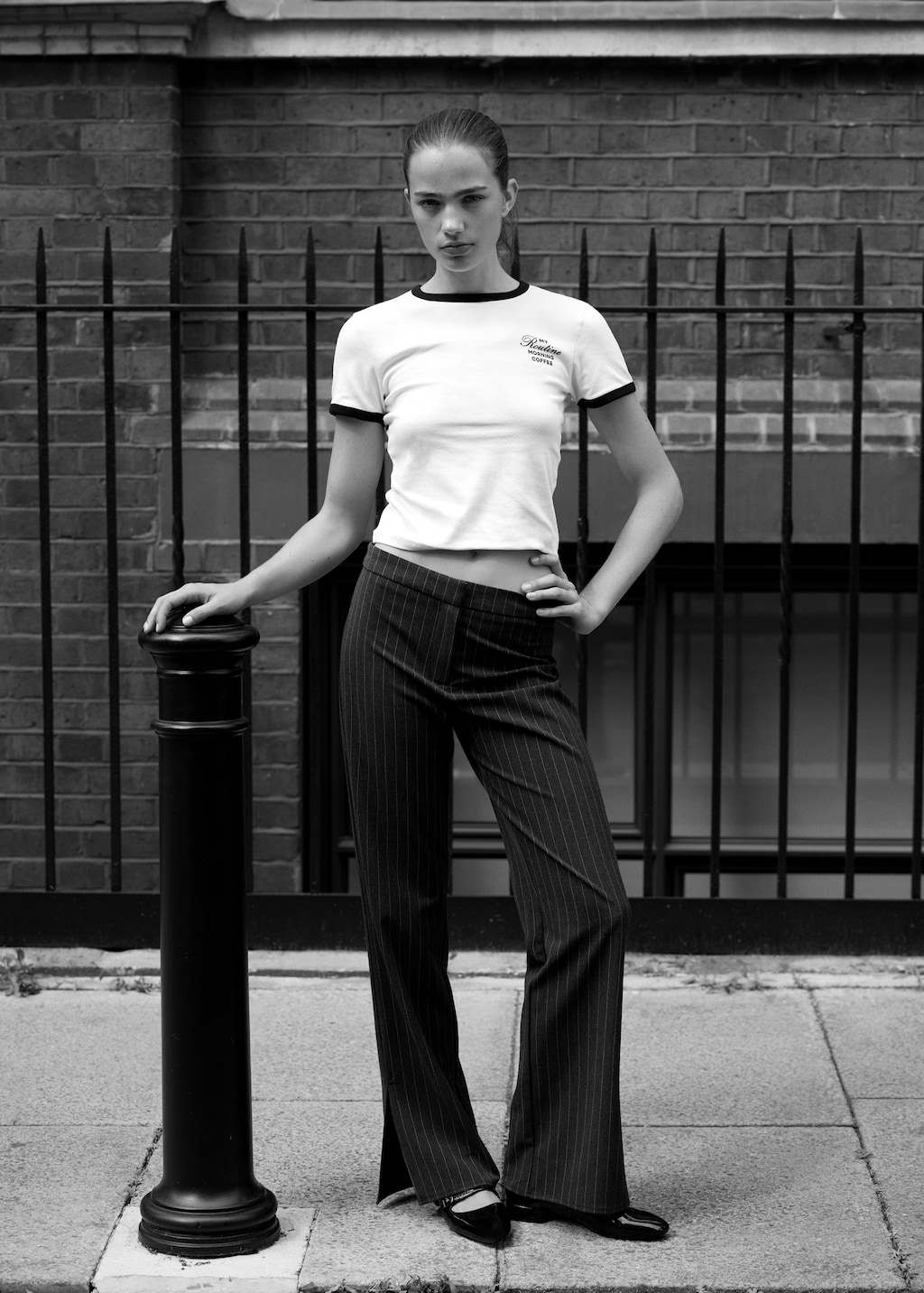 Mango striped suit trousers best sale