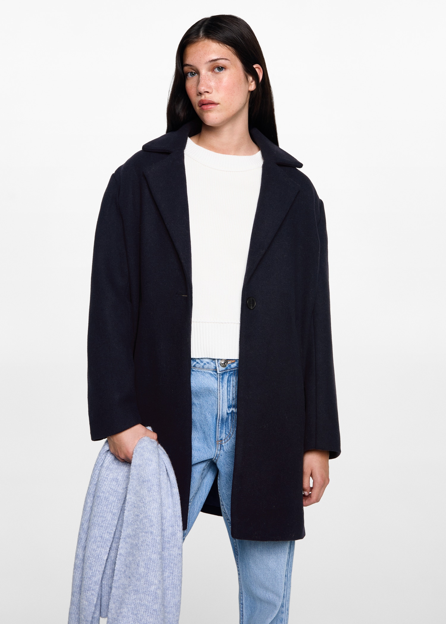 Manteau drap de laine poches