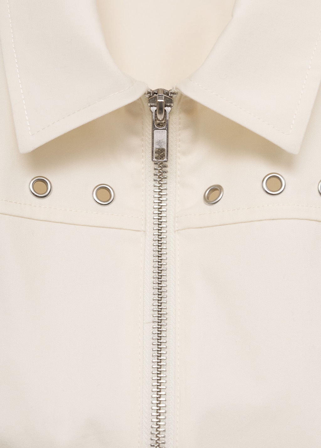 Studded top with zip - Women | MANGO Japan