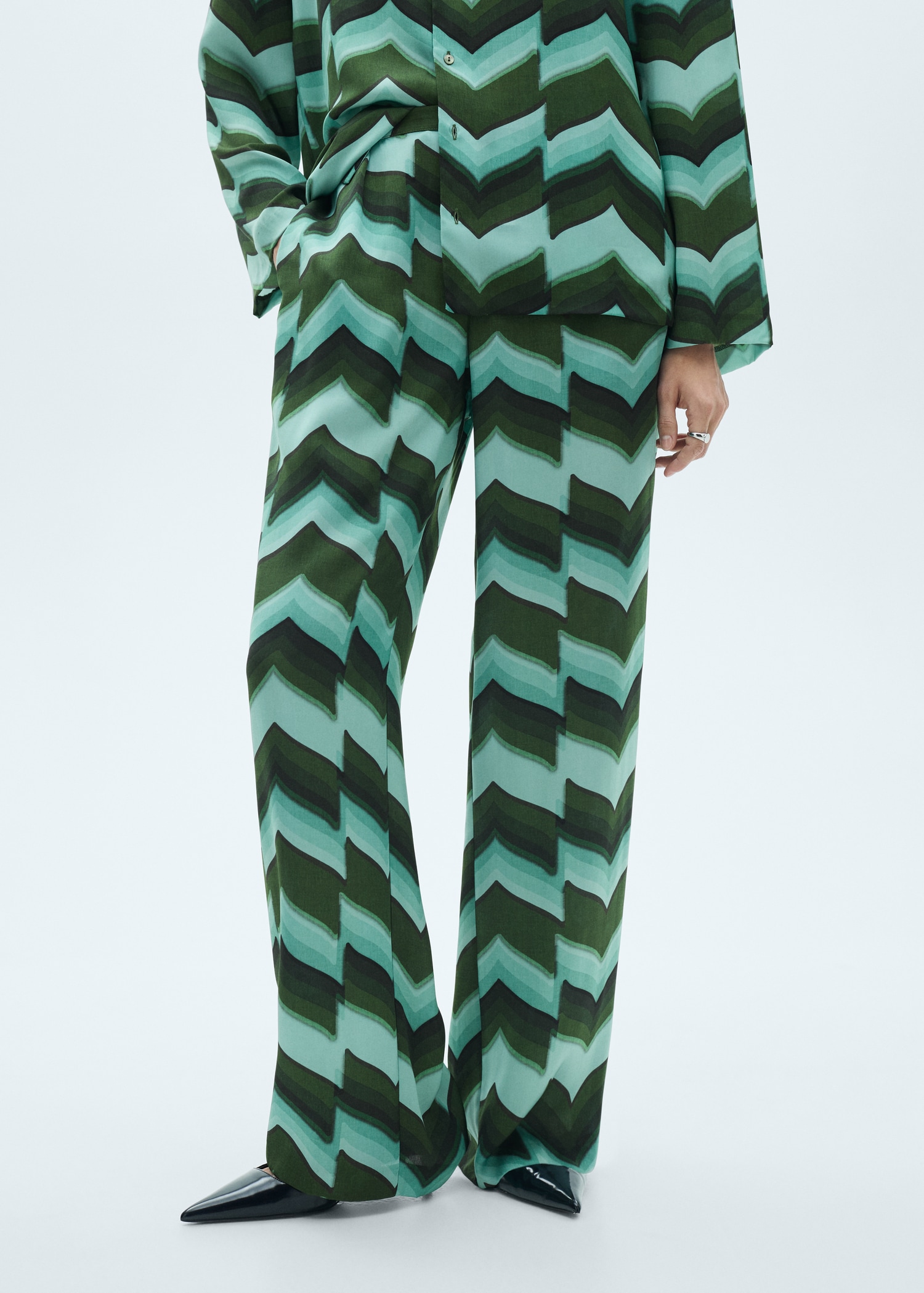 Printed straight trousers - Medium plane