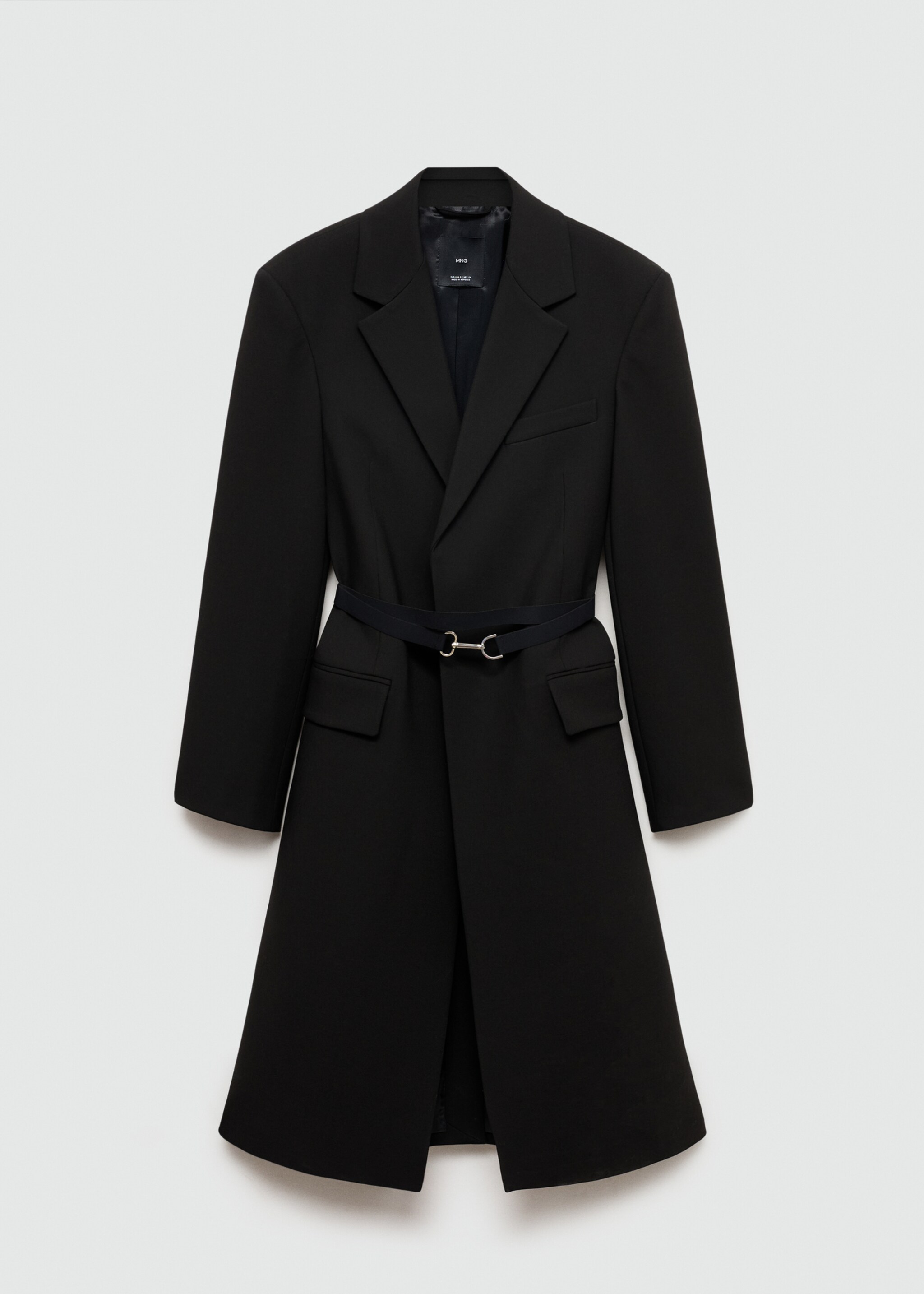 Manteau structuré double tissu ceinture - Article sans modèle