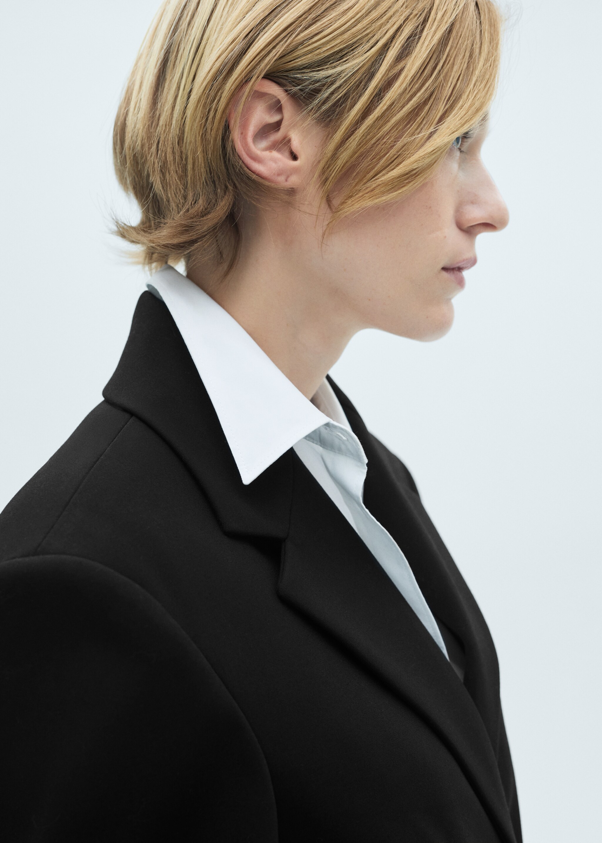 Manteau structuré double tissu ceinture - Détail de l'article 1
