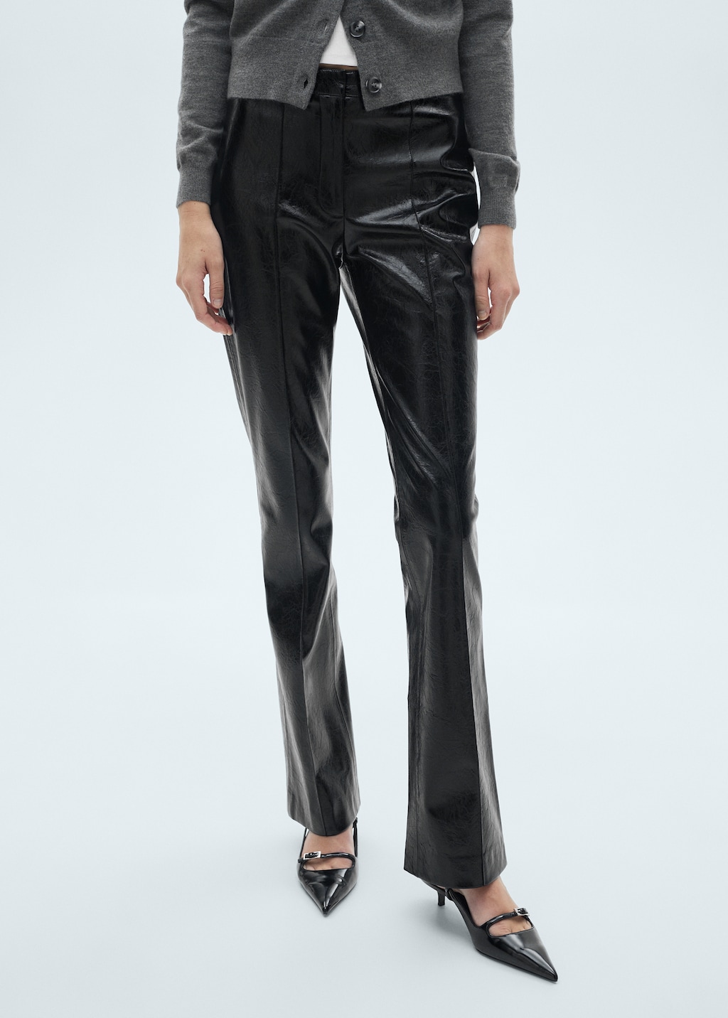 Mango Skinny-Hose mit Leder-Effekt