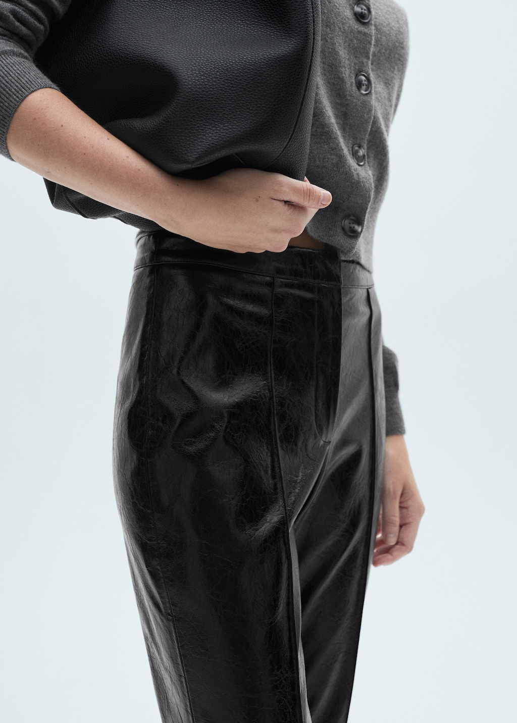 Black satin skinny trousers womens online
