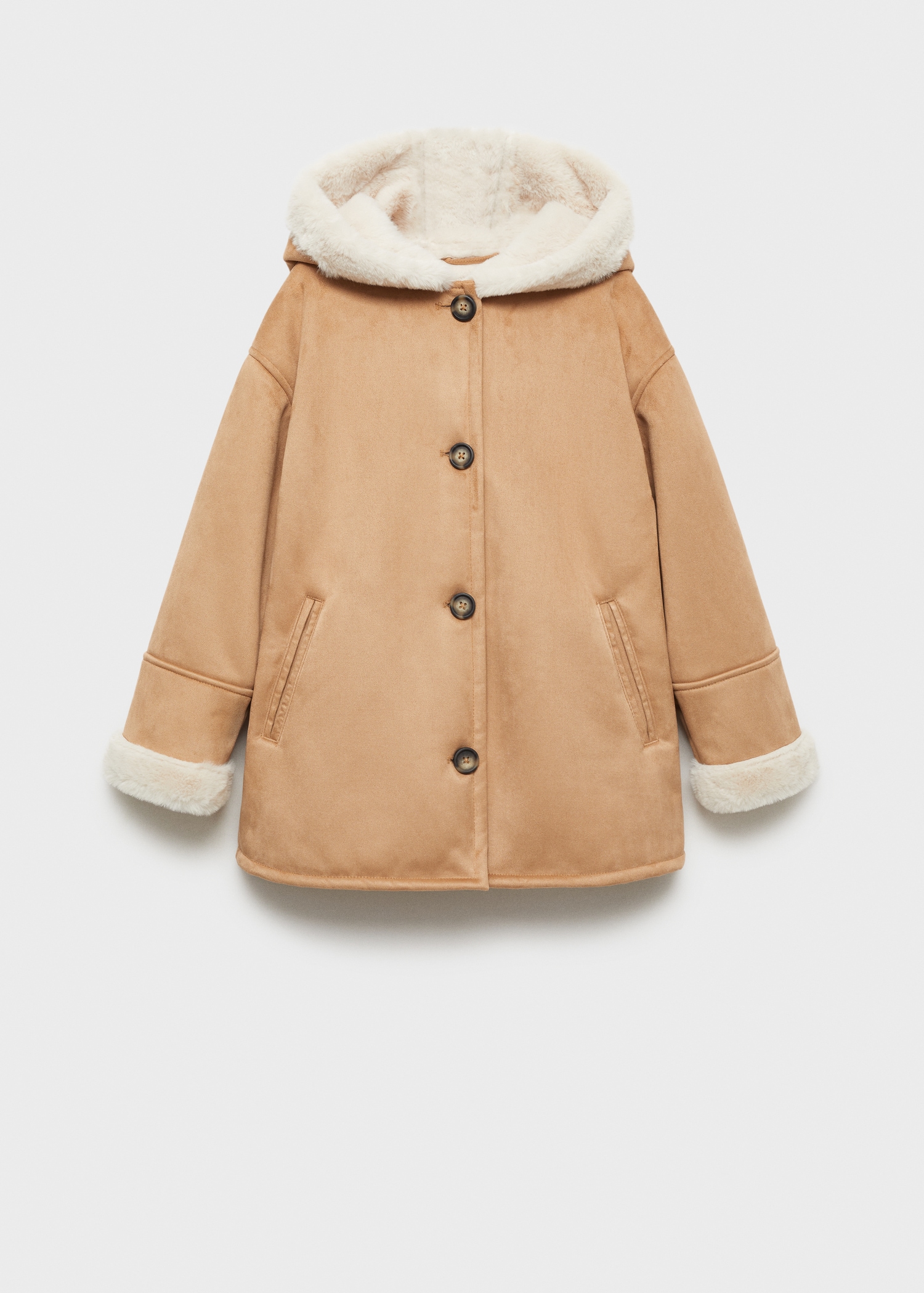 Faux Fur Suedette Coat Kids MANGO Malaysia faux-fur-suedette-coat-kids-mango-malaysia