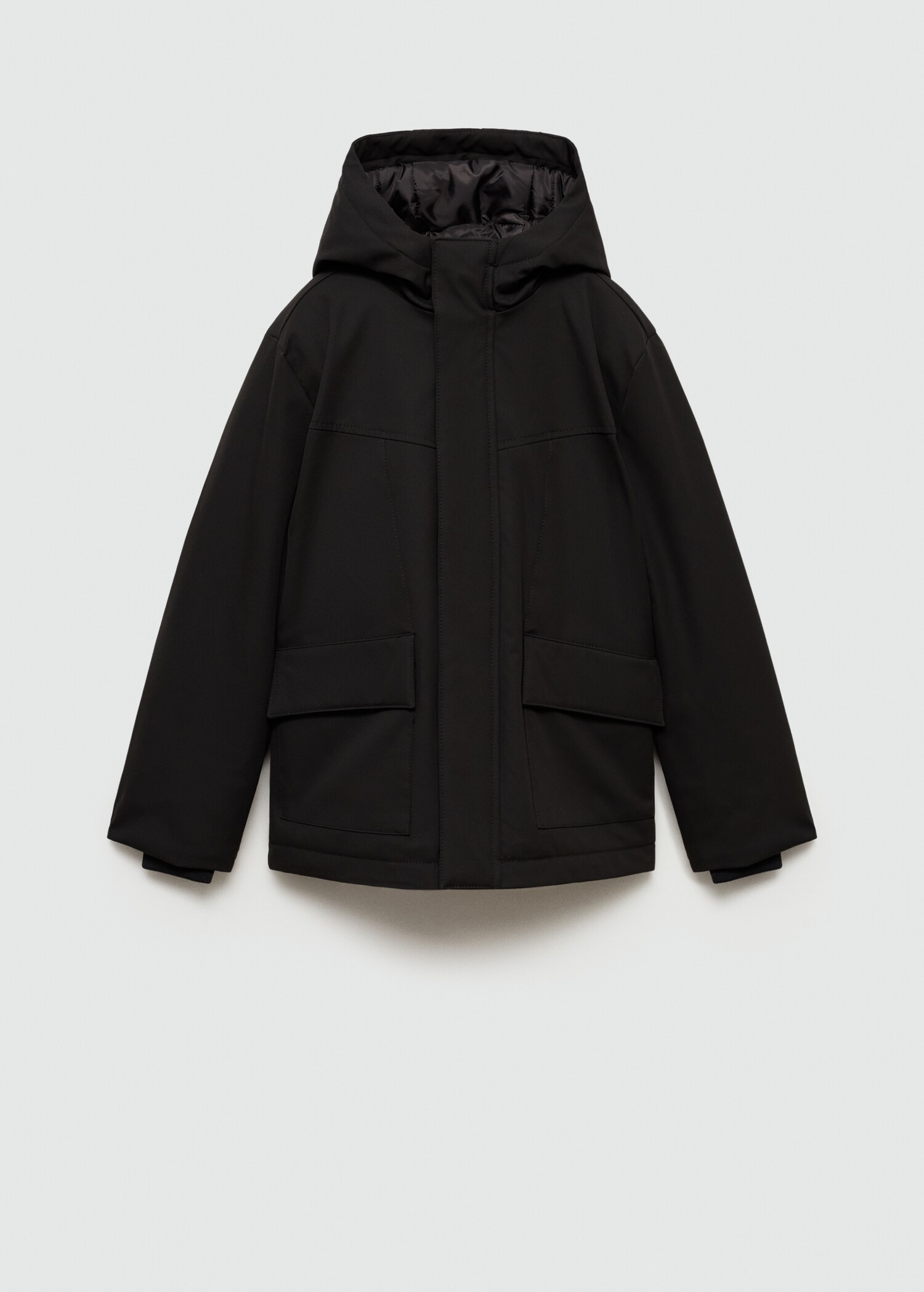 Hooded water-repellent quilted jacket - Article without model