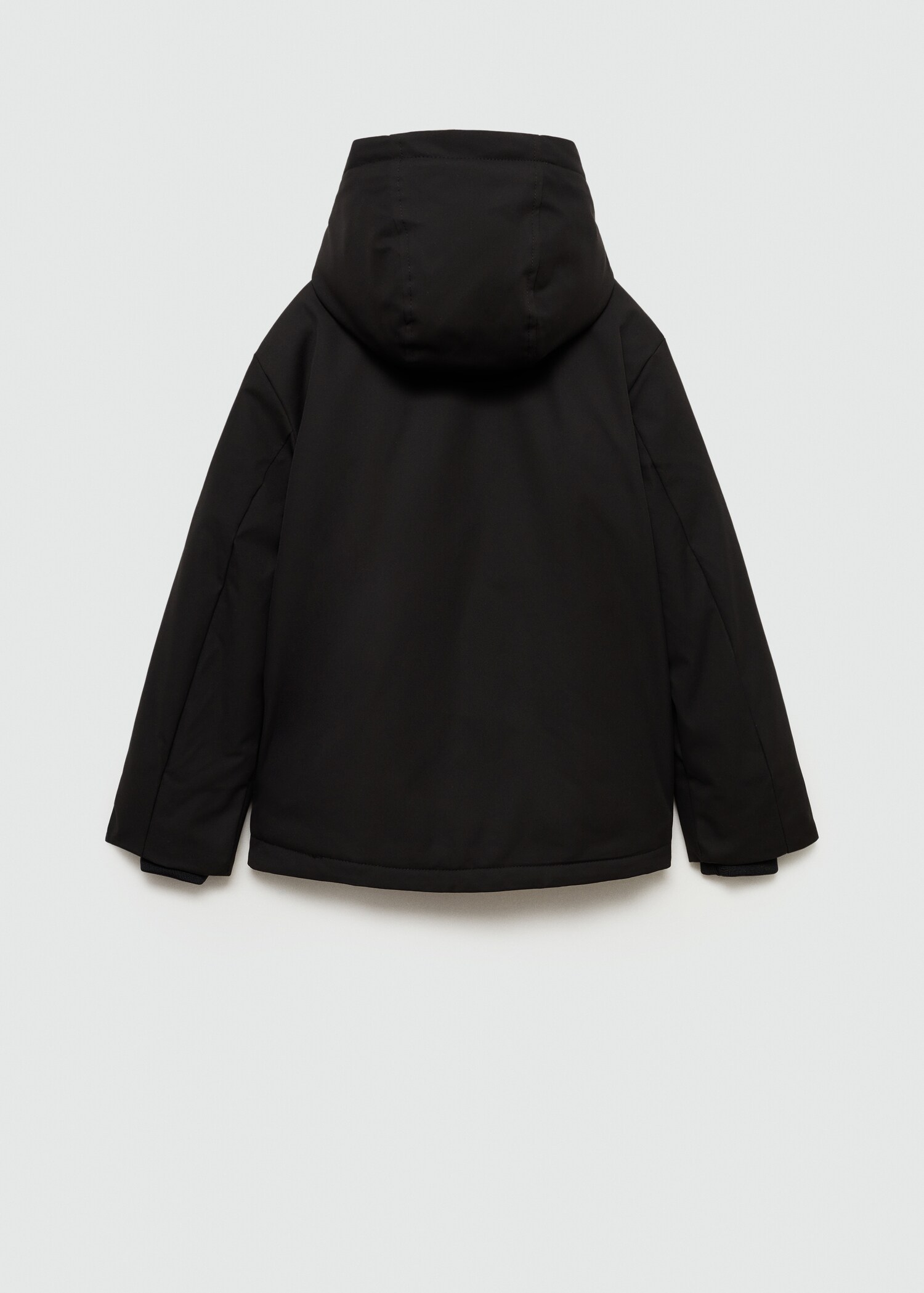 Hooded water-repellent quilted jacket - Reverse of the article