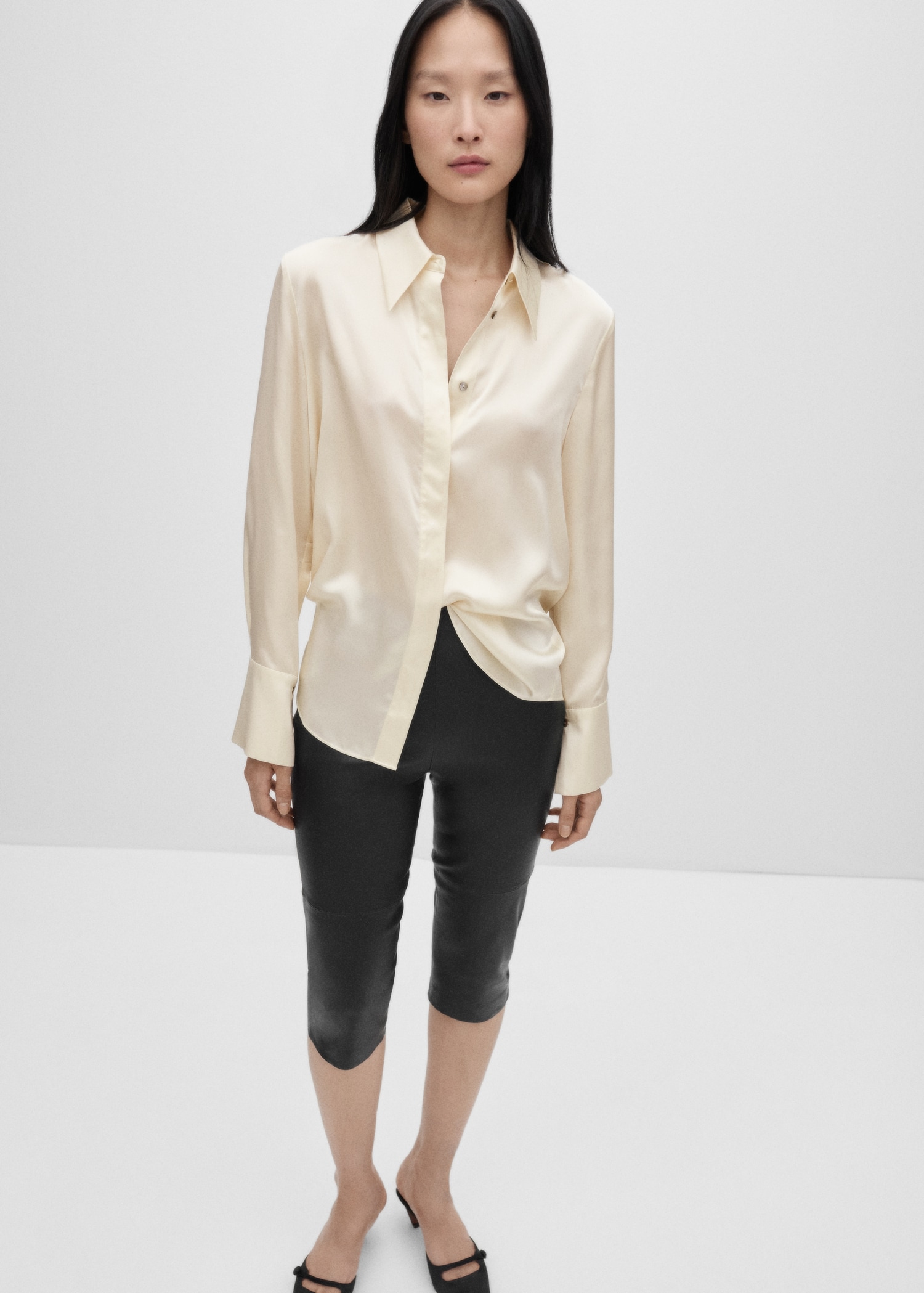 Camisa 100% seda satinada Mujer MANGO Paraguay