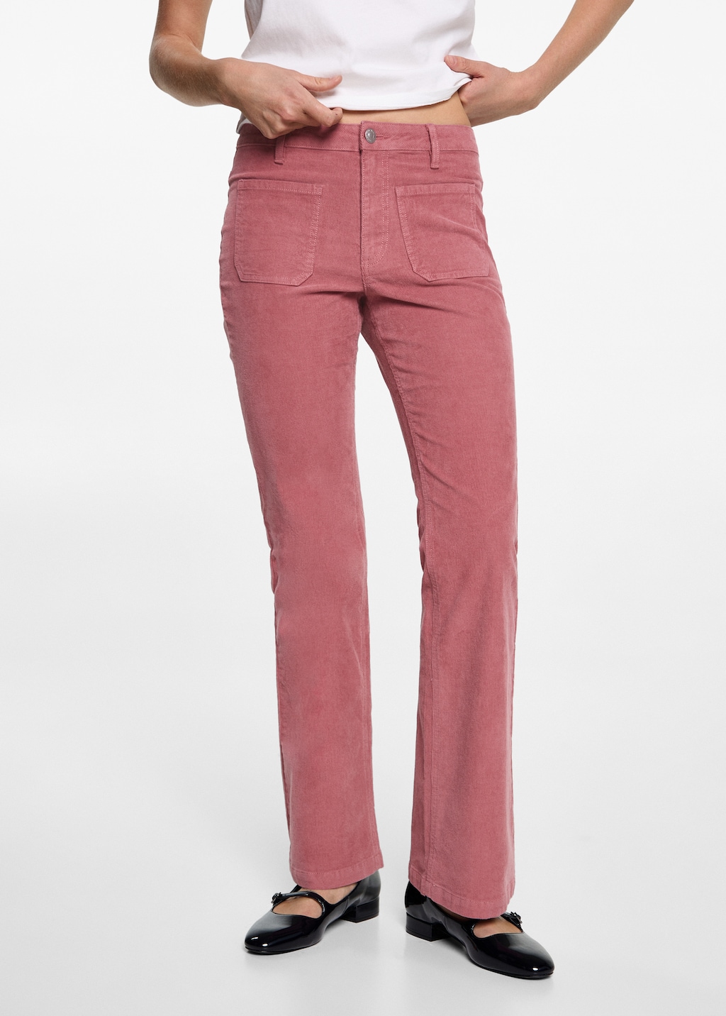 Pantalon pana flare sale