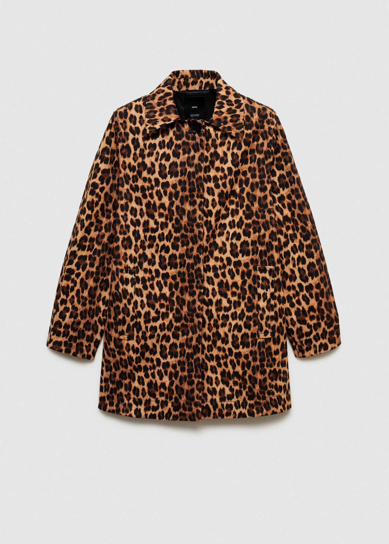 Leopard-print straight-fit coat - Article without model