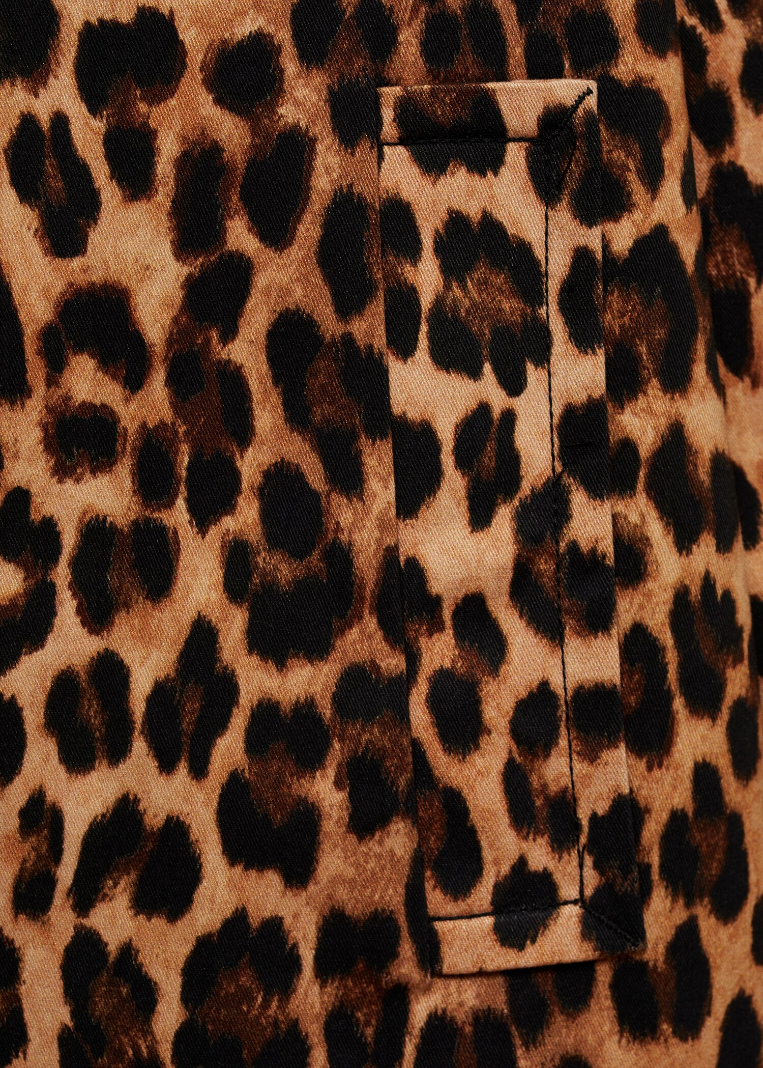 Leopard-print straight-fit coat - Details of the article 0