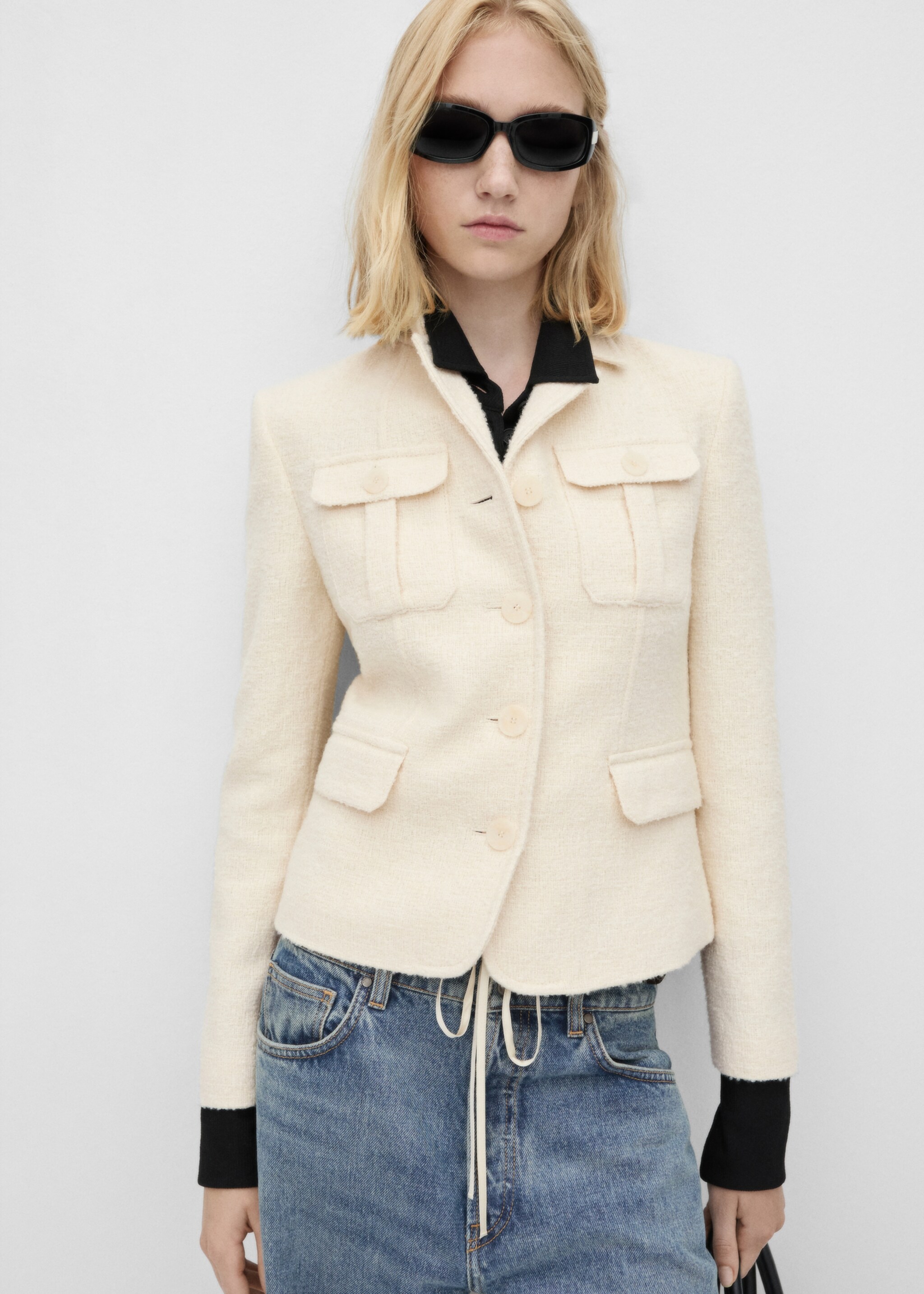 Tweed jacket with pockets - Средний план