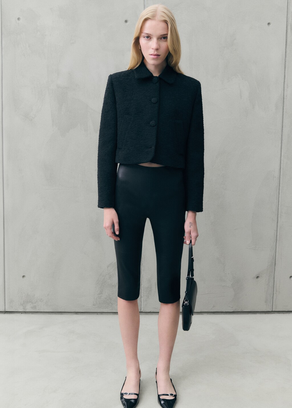 Crop tweed jacket - Women | MANGO Japan