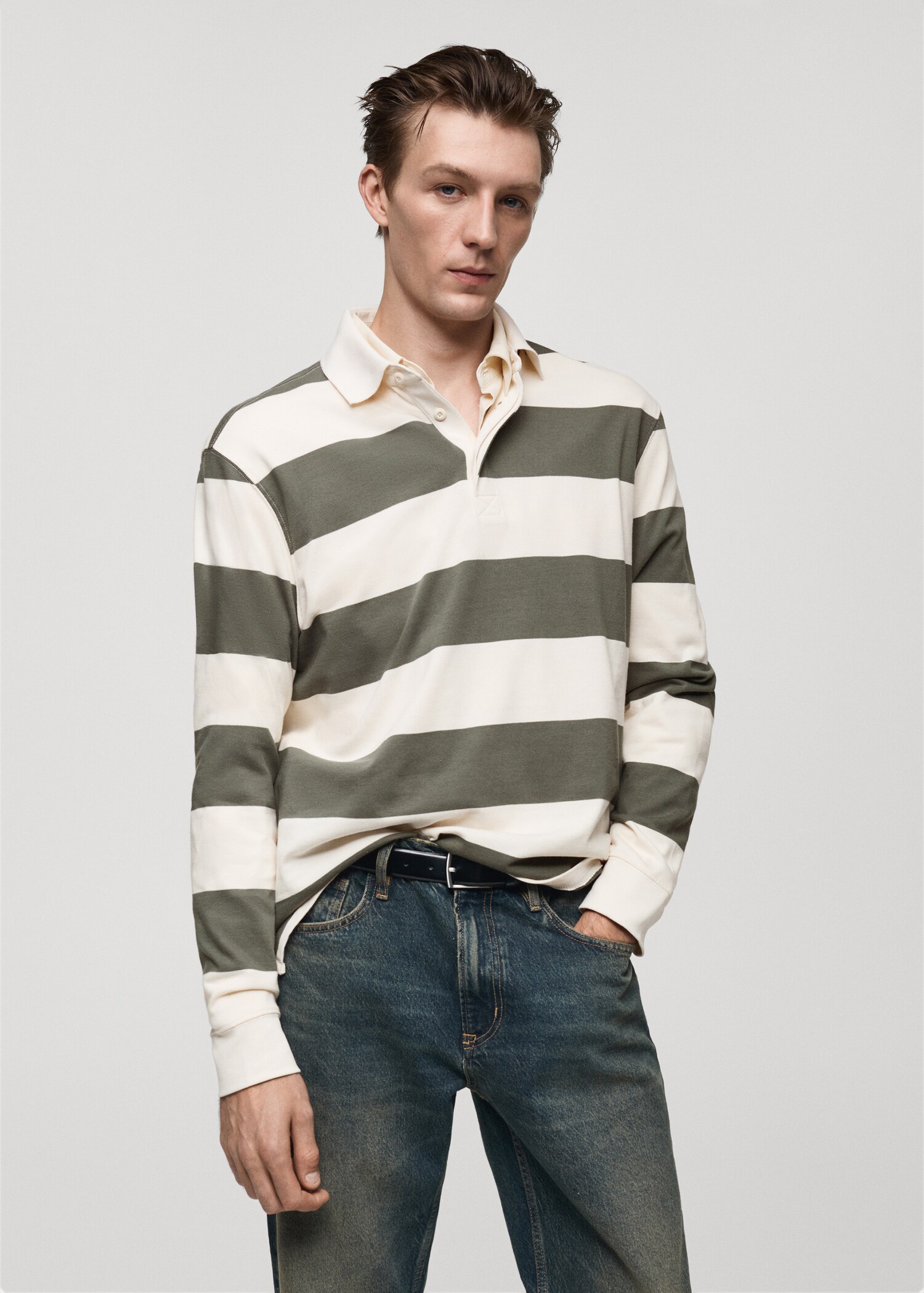100% cotton striped regular-fit polo shirt - Medium plane