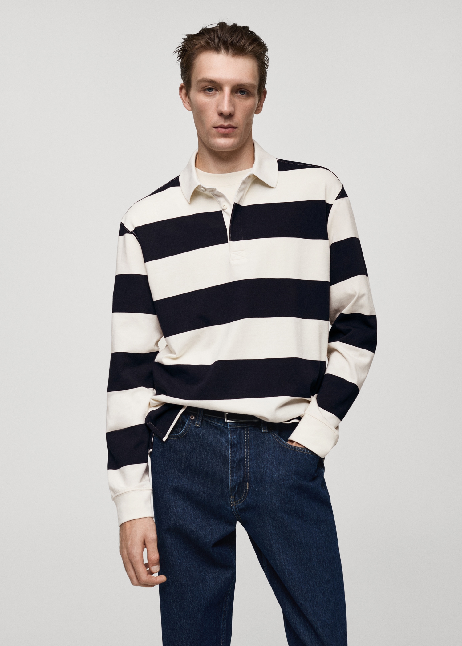 100% cotton striped regular-fit polo shirt - Medium plane