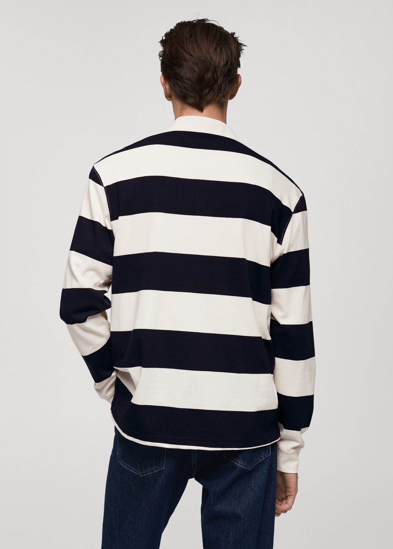 100% cotton striped regular-fit polo shirt - Reverse of the article