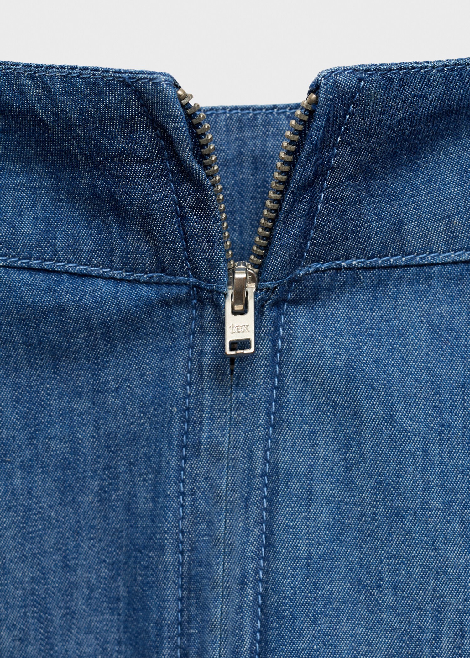 Φούστα denim με φερμουάρ - Λεπτομέρεια του προϊόντος 8