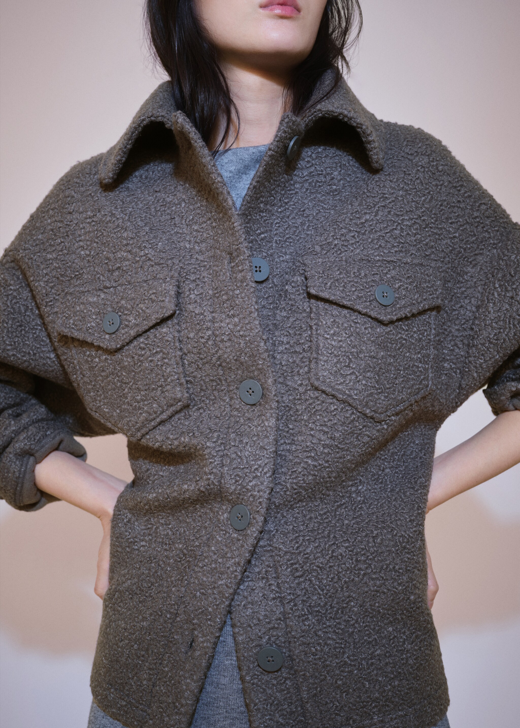 Veste tissu bouclette poches - Détail de l'article 6