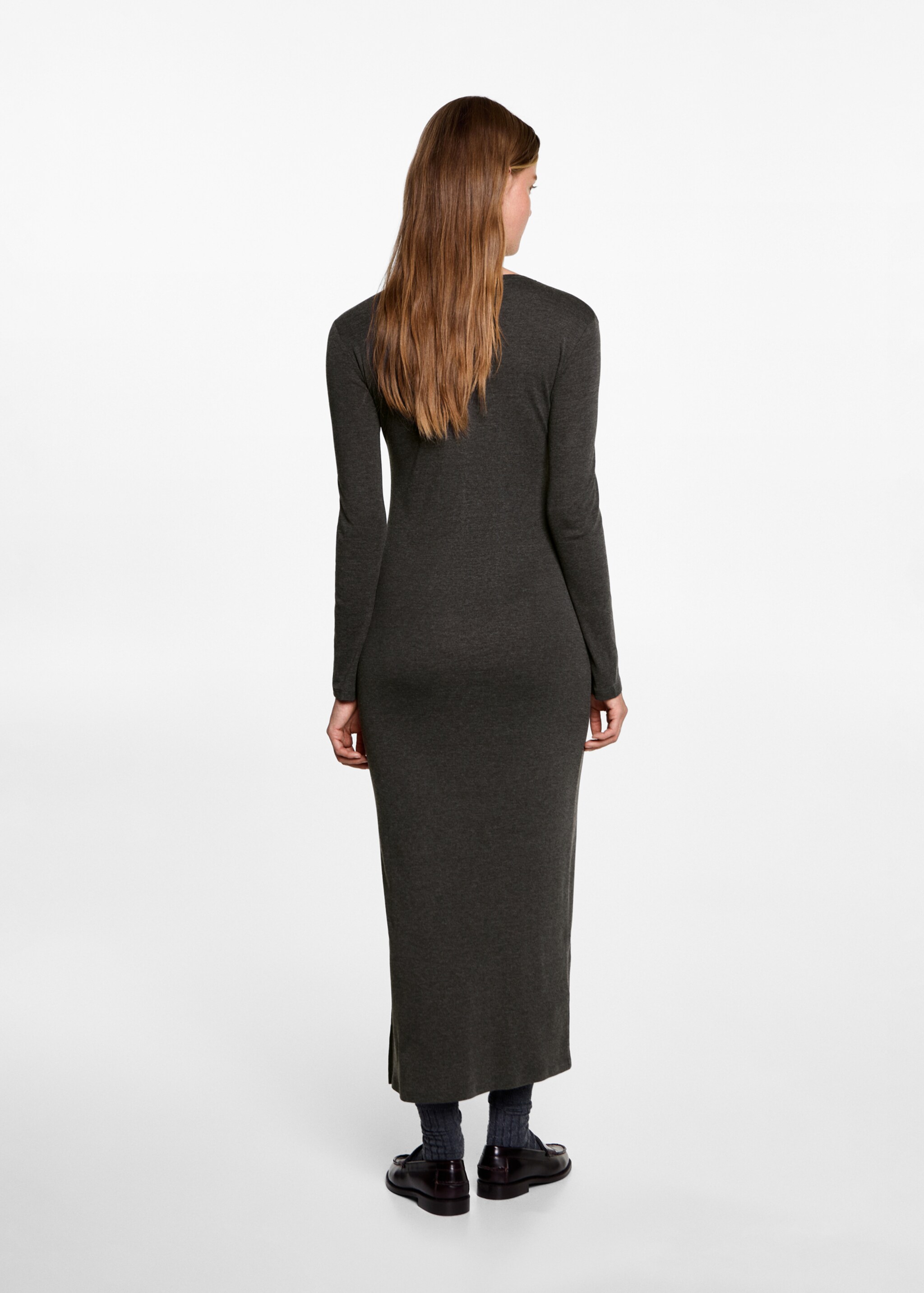 Long sleeve slit dress - Reverse of the article