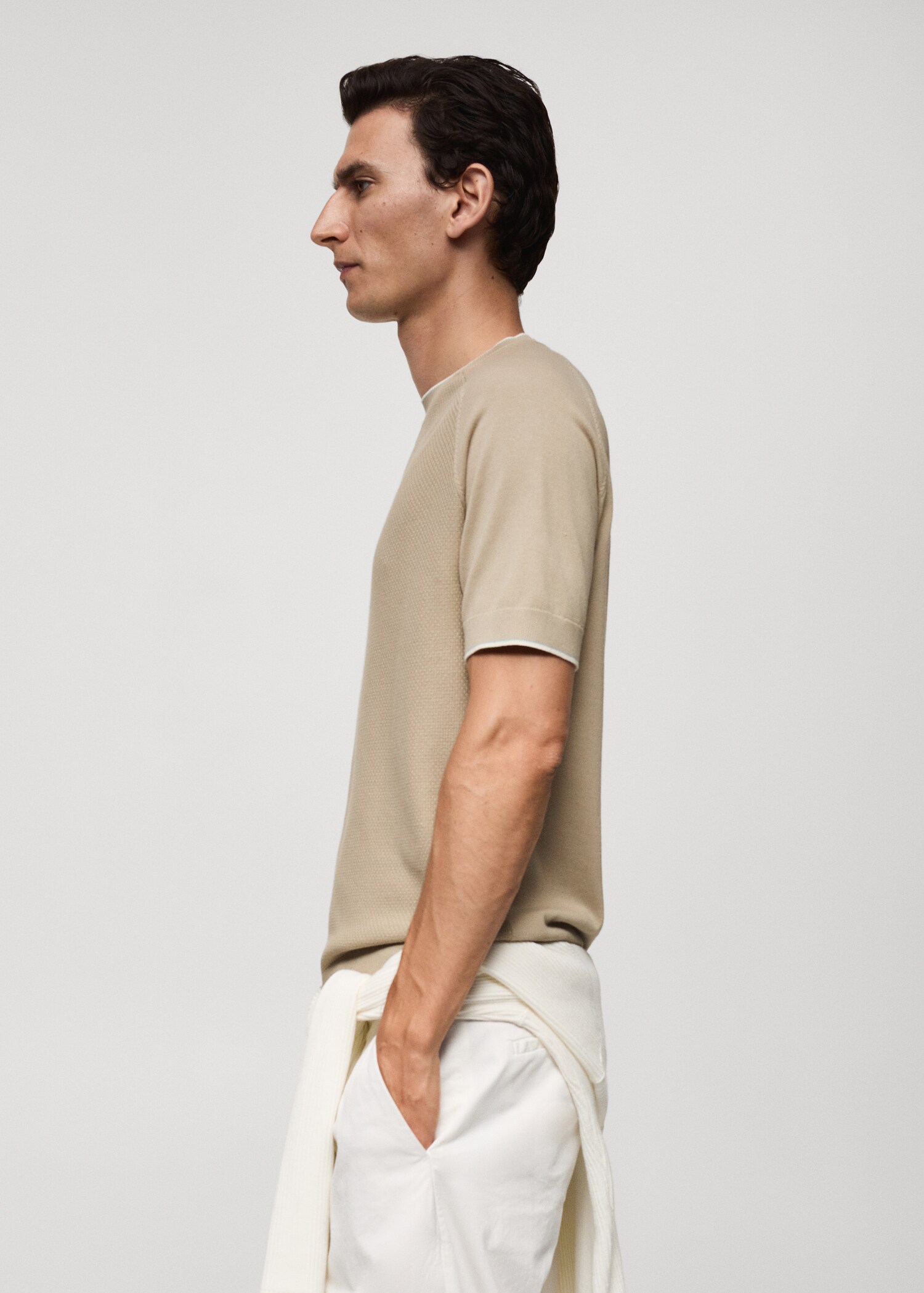 T-shirt de malha fina com estrutura - Pormenor do artigo 2
