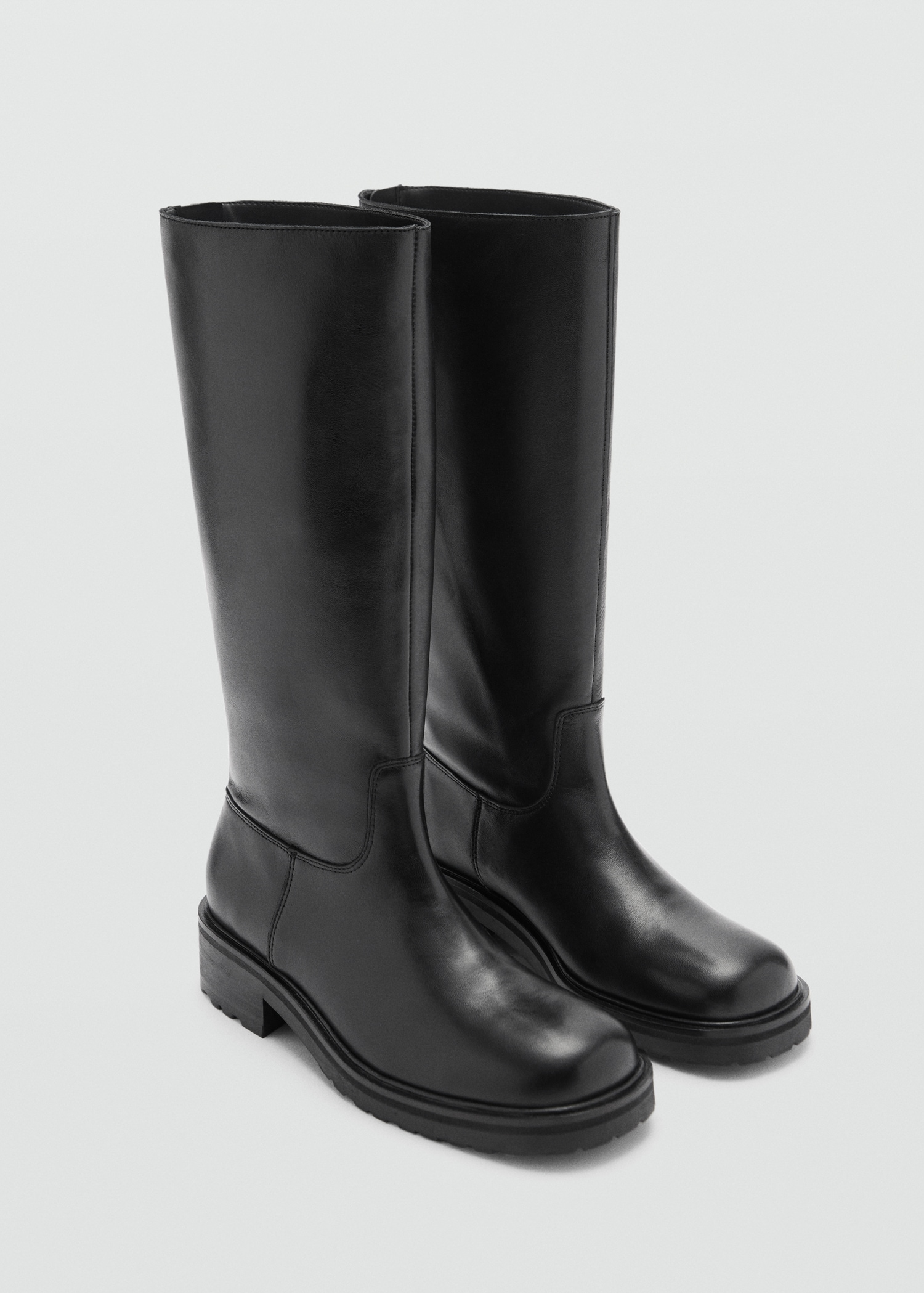 High leather zipper boot - Medium plane