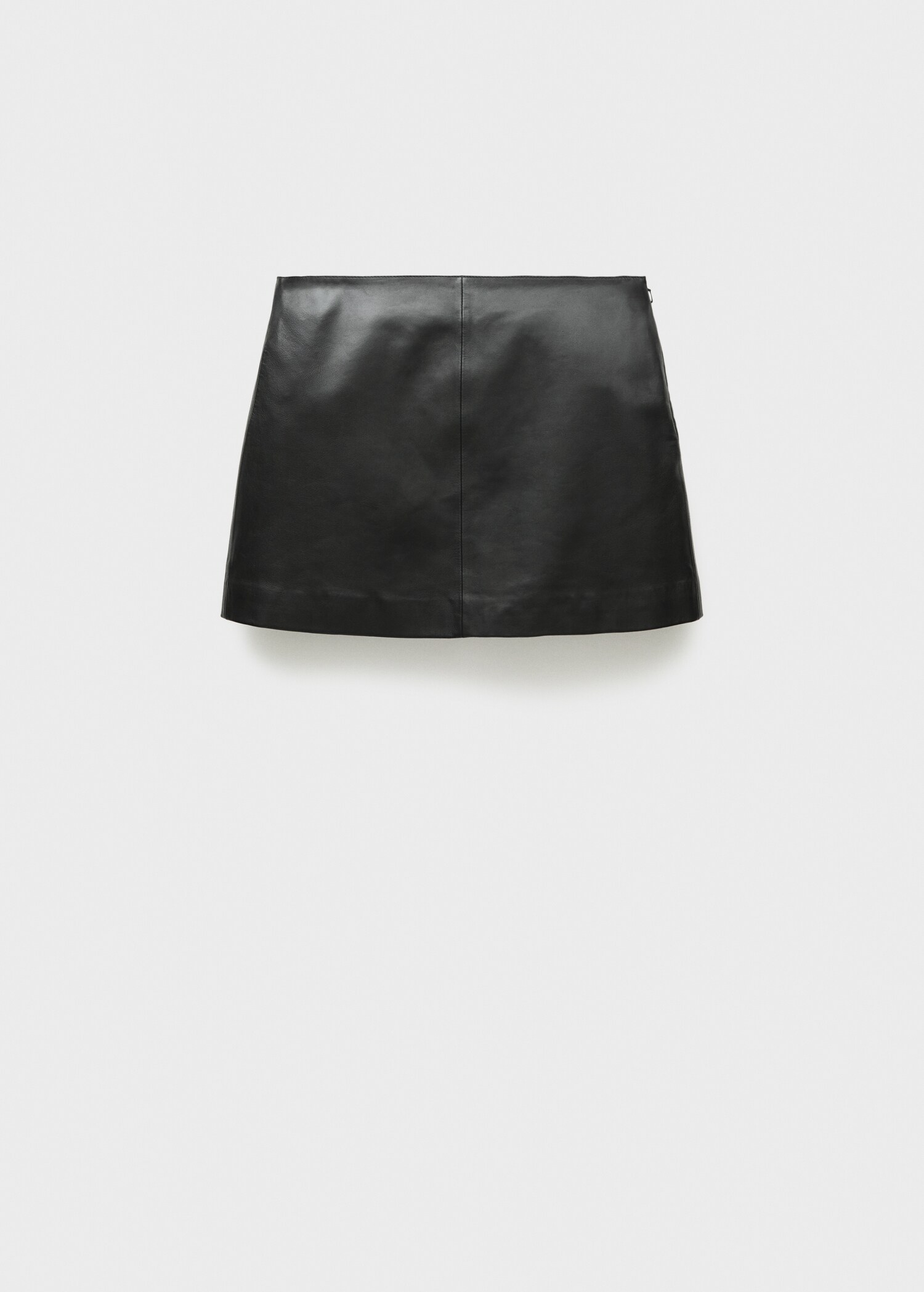 Straight-fit leather mini-skirt - Article without model