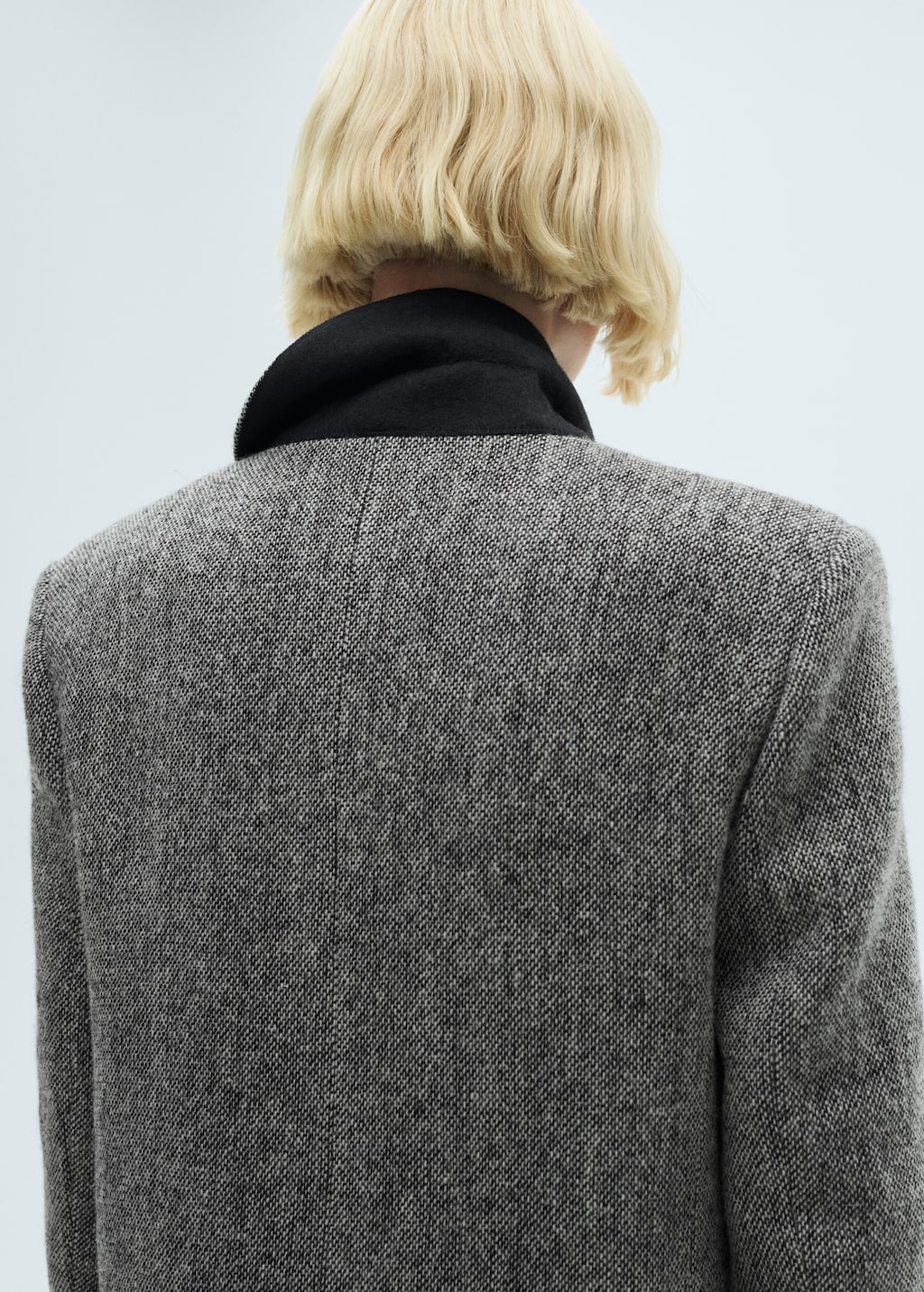 Flecked wool-blend coat