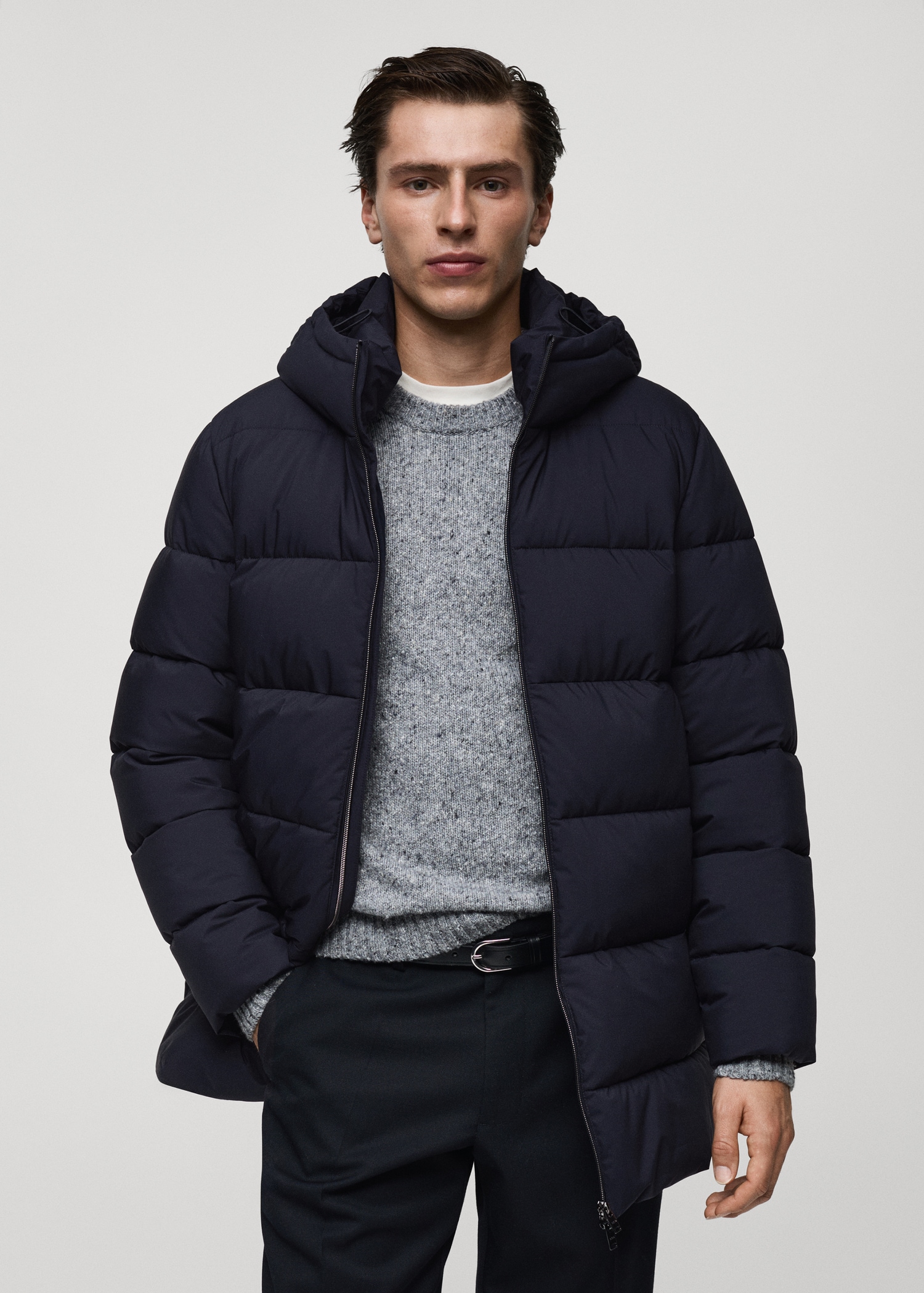 Water-repellent quilted coat - Men | MANGO USA