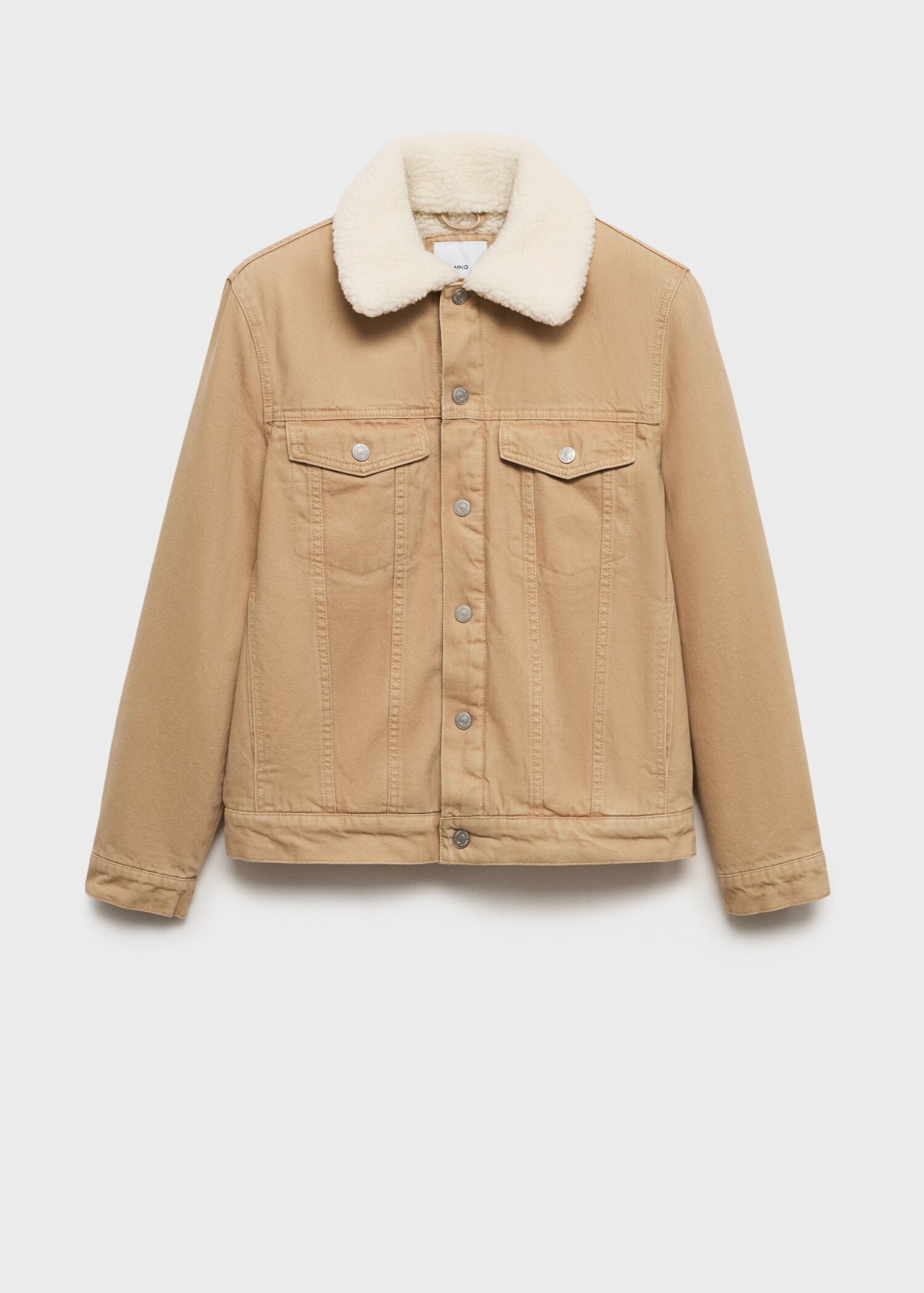 Denim jacket with shearling collar - Article without model