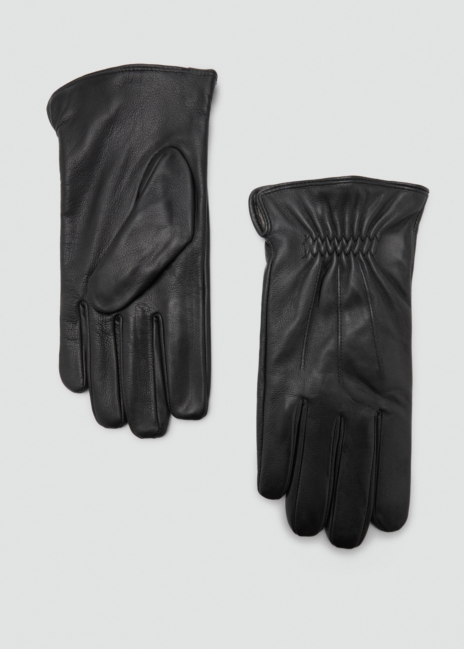 100% leather gloves with ruffled detail - Article without model