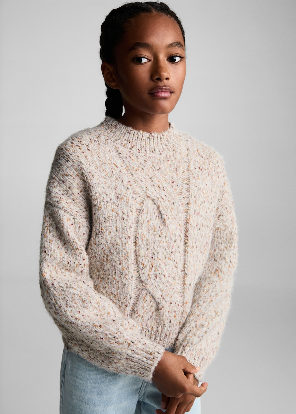Pullover maglia intrecciato