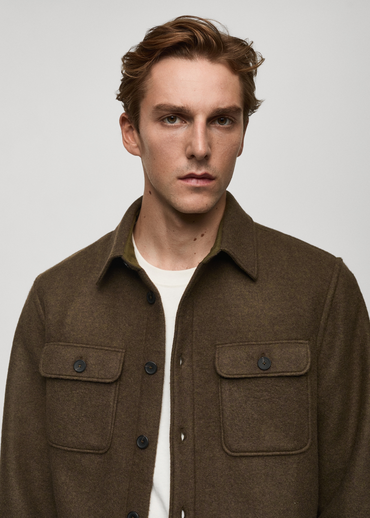 Wool-blend overshirt with pockets - Details of the article 1