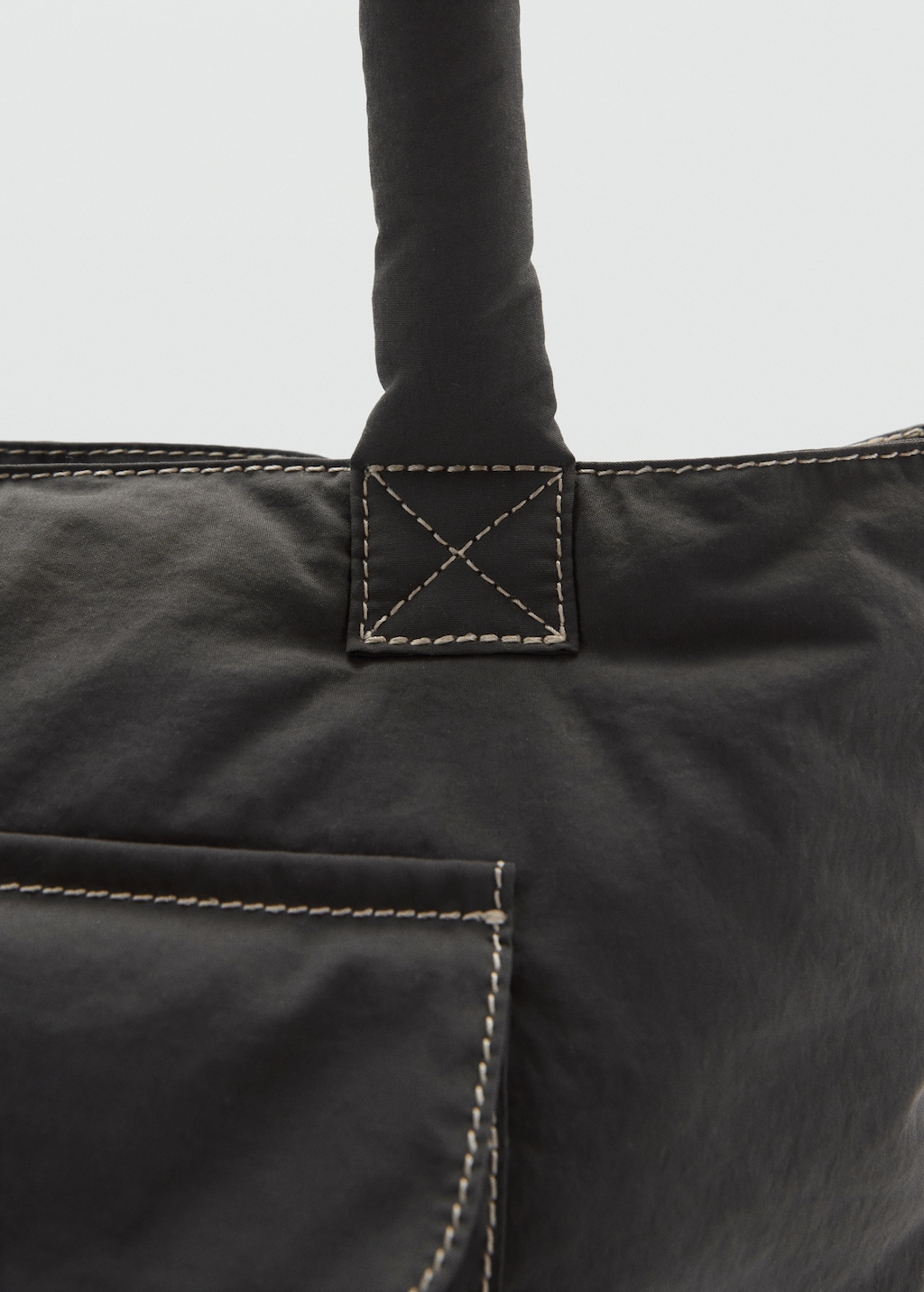 Mango Teen Quilted Shopper Bag Charcoal One Size Teenage Girl