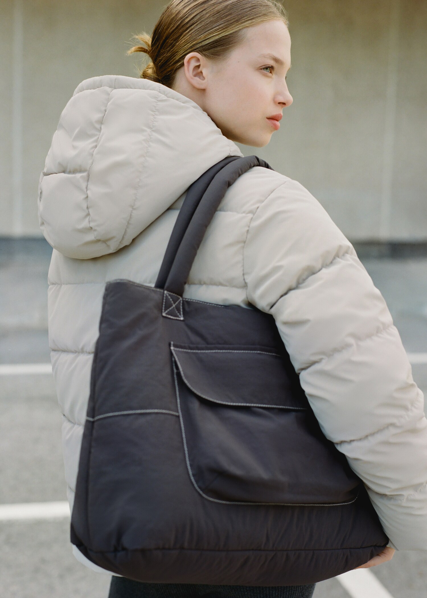 Kapitone shopper çanta - Ürün detayı 5