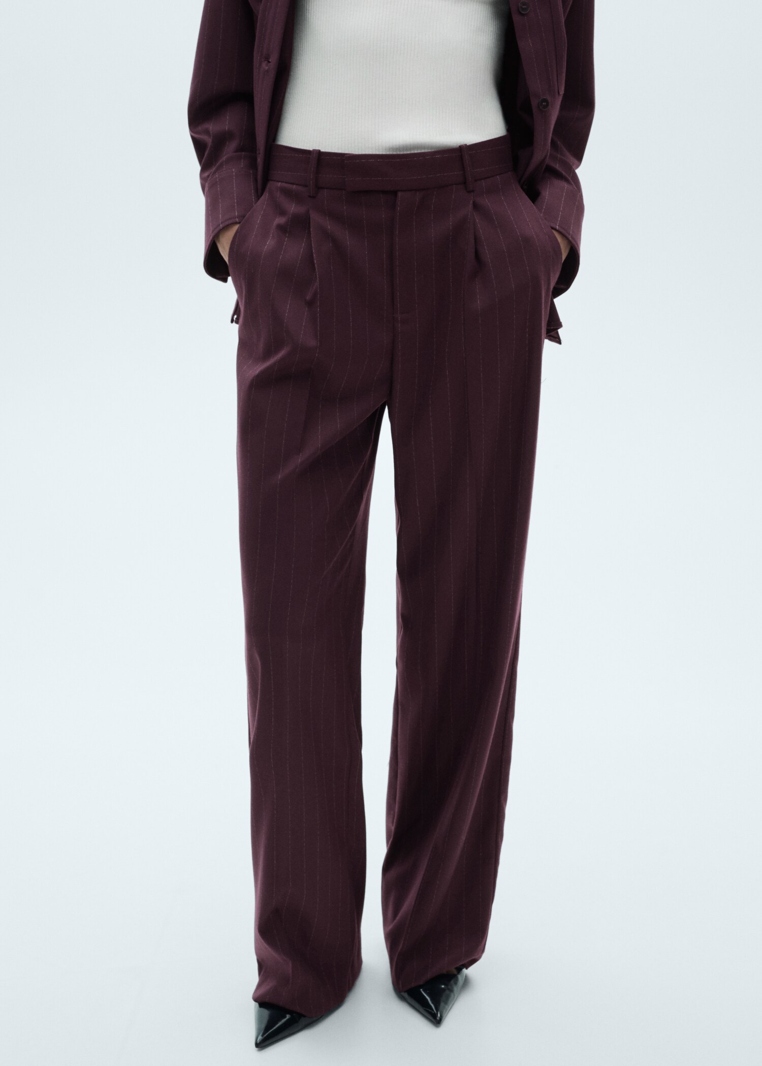 Pinstripe pleated pants - Medium plane