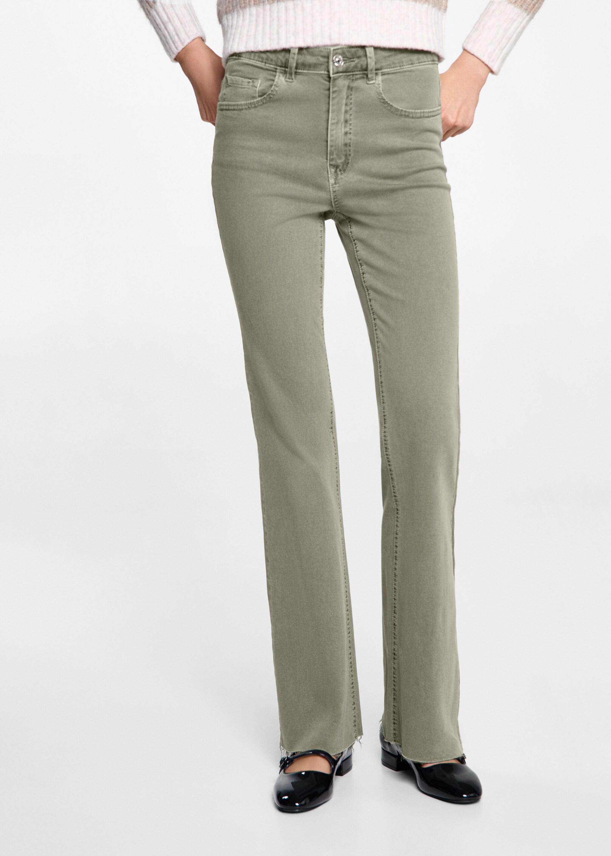 Pantalón flare - Detalle del artículo 6, Verde medio. Ref: 77058273-00.