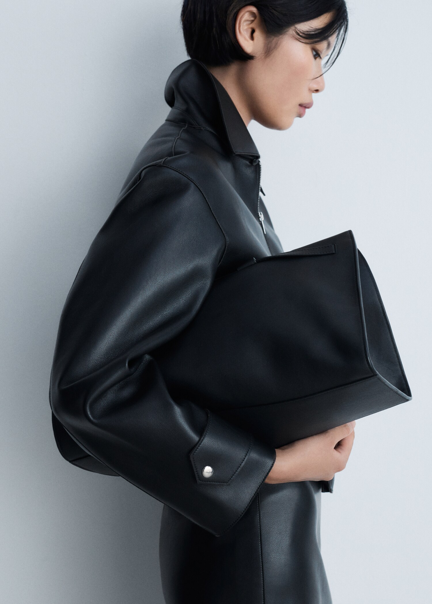 Jacket with detachable sheepskin collar - Medium plane