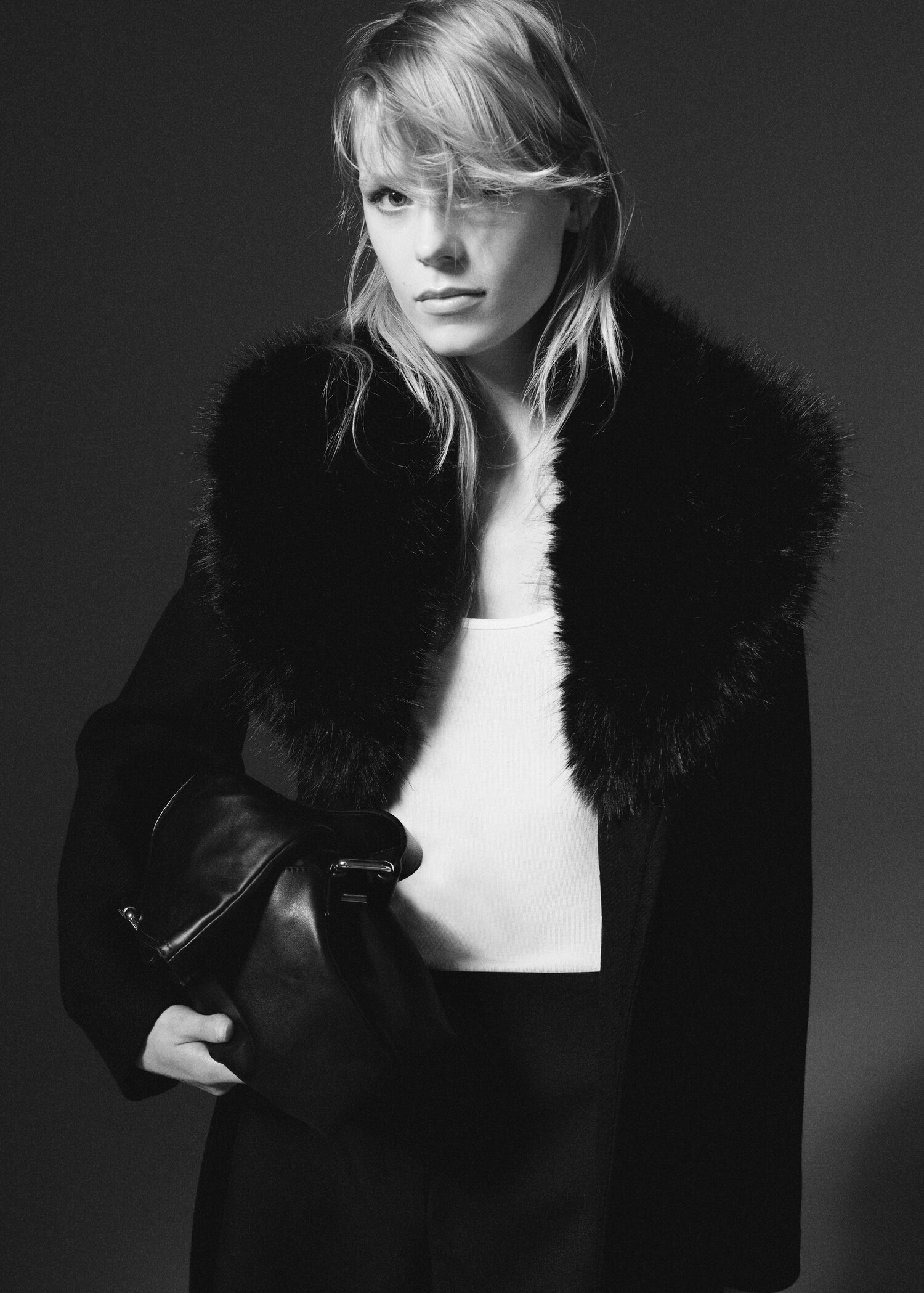 Manteau laine col imitation fourrure amovible - Détail de l'article 6