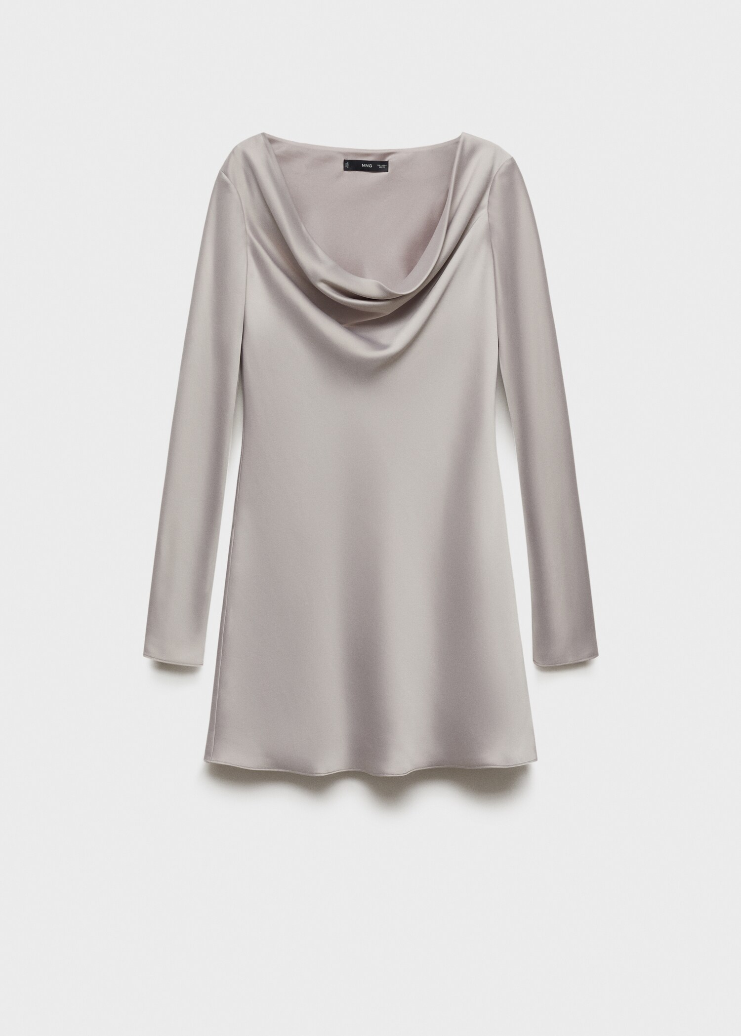 Draped neck satin dress - Article without model