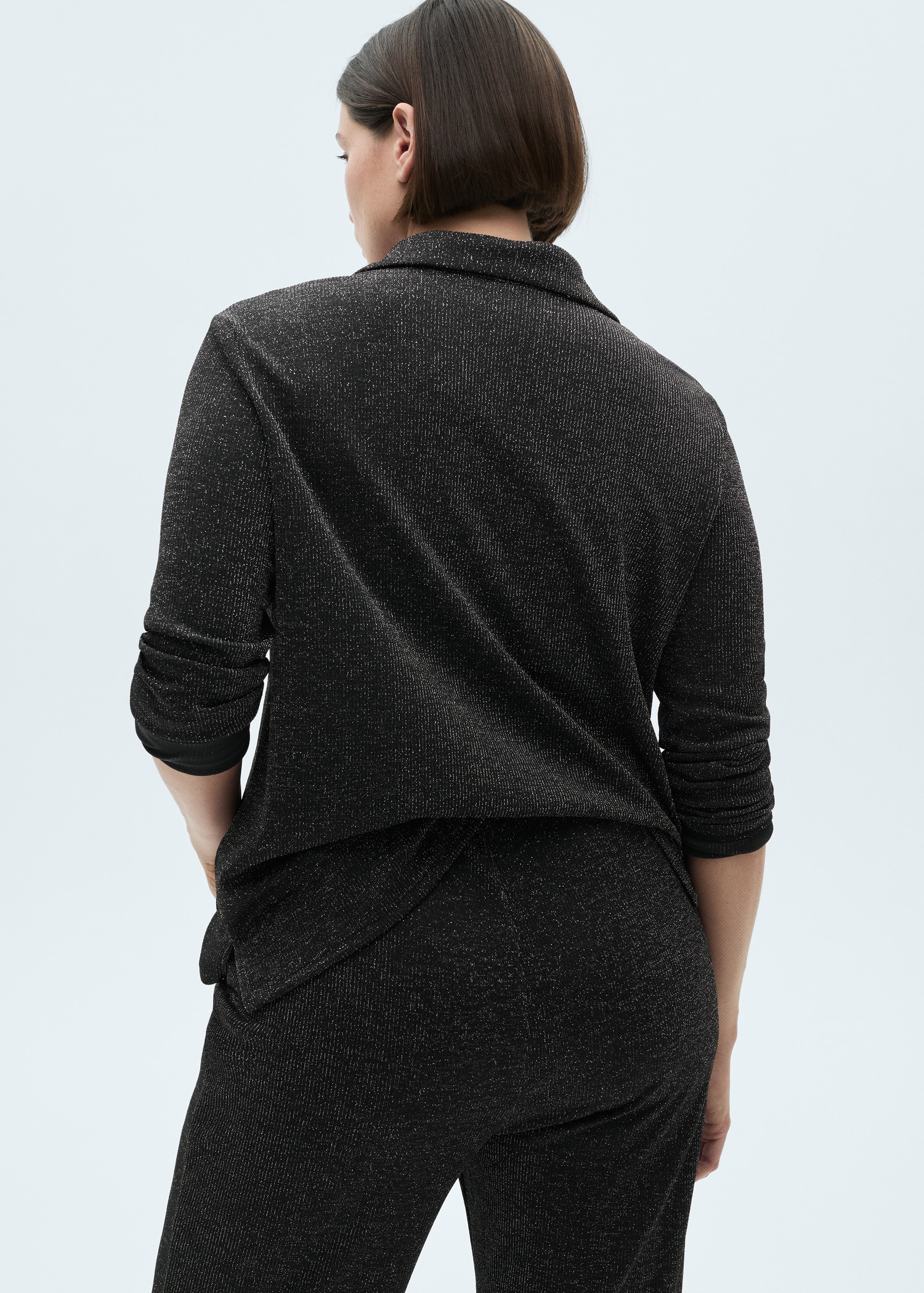 Pantaloni evazați din tricot lurex - Detaliu al articolului 4
