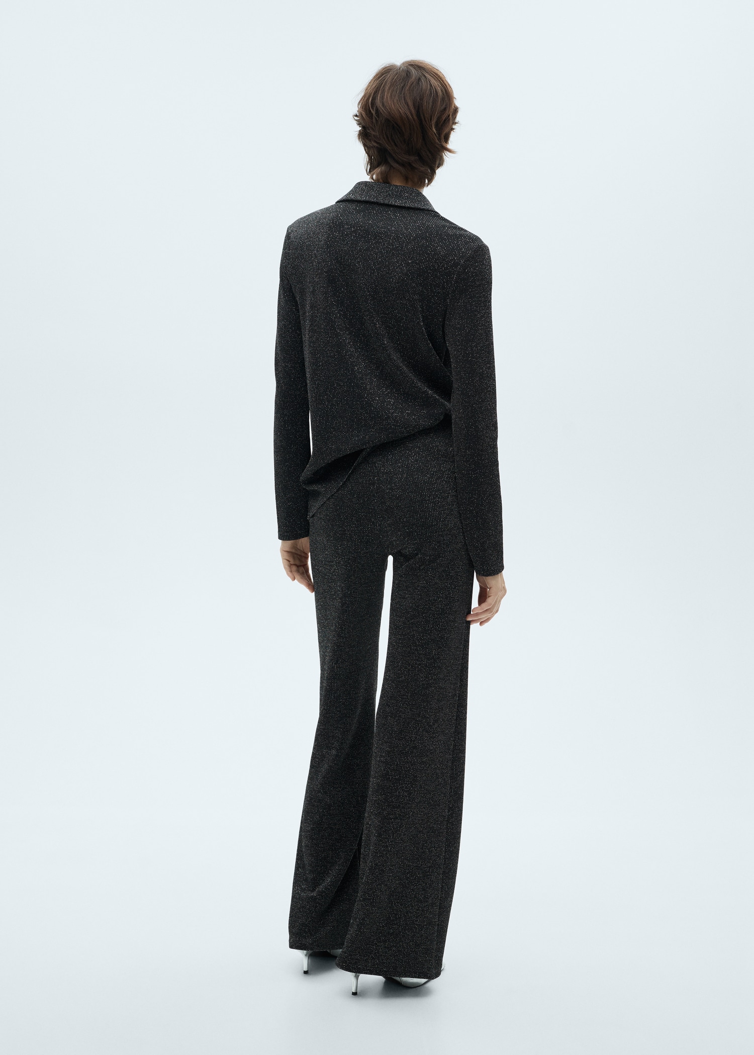 Pantaloni evazați din tricot lurex - Spatele articolului