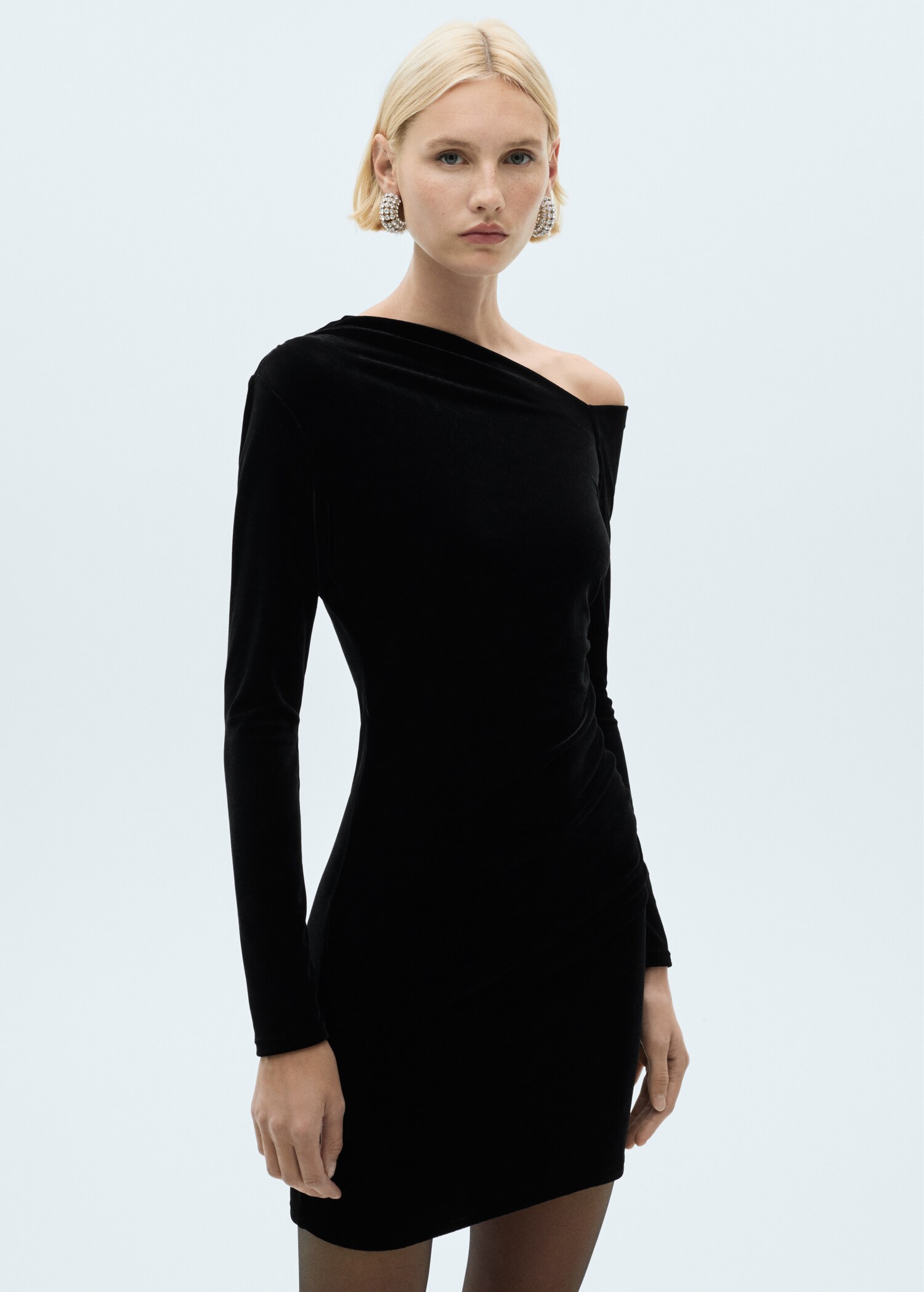 Asymmetric velvet dress - Medium plane