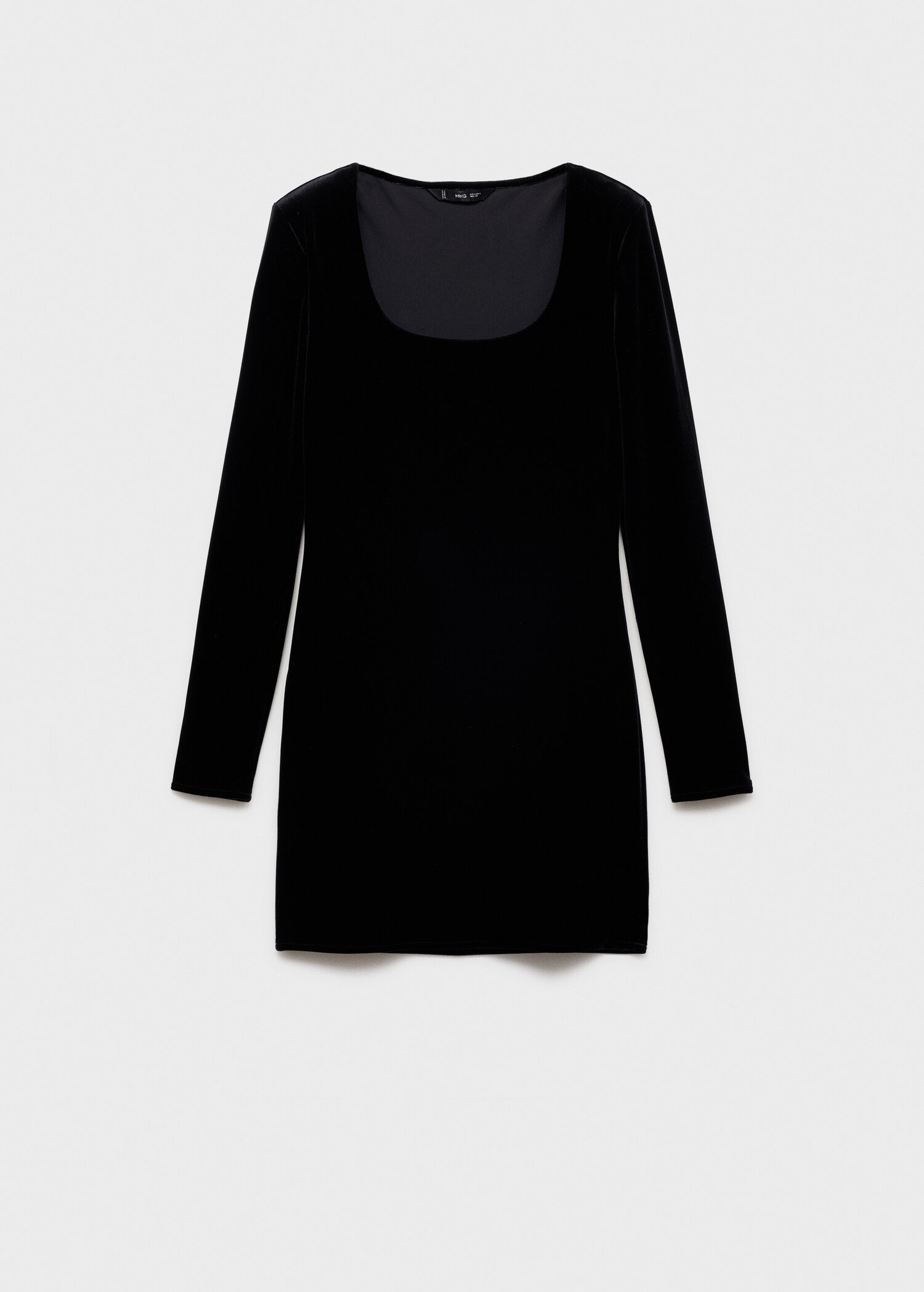Velvet dress with low neck - Article without model