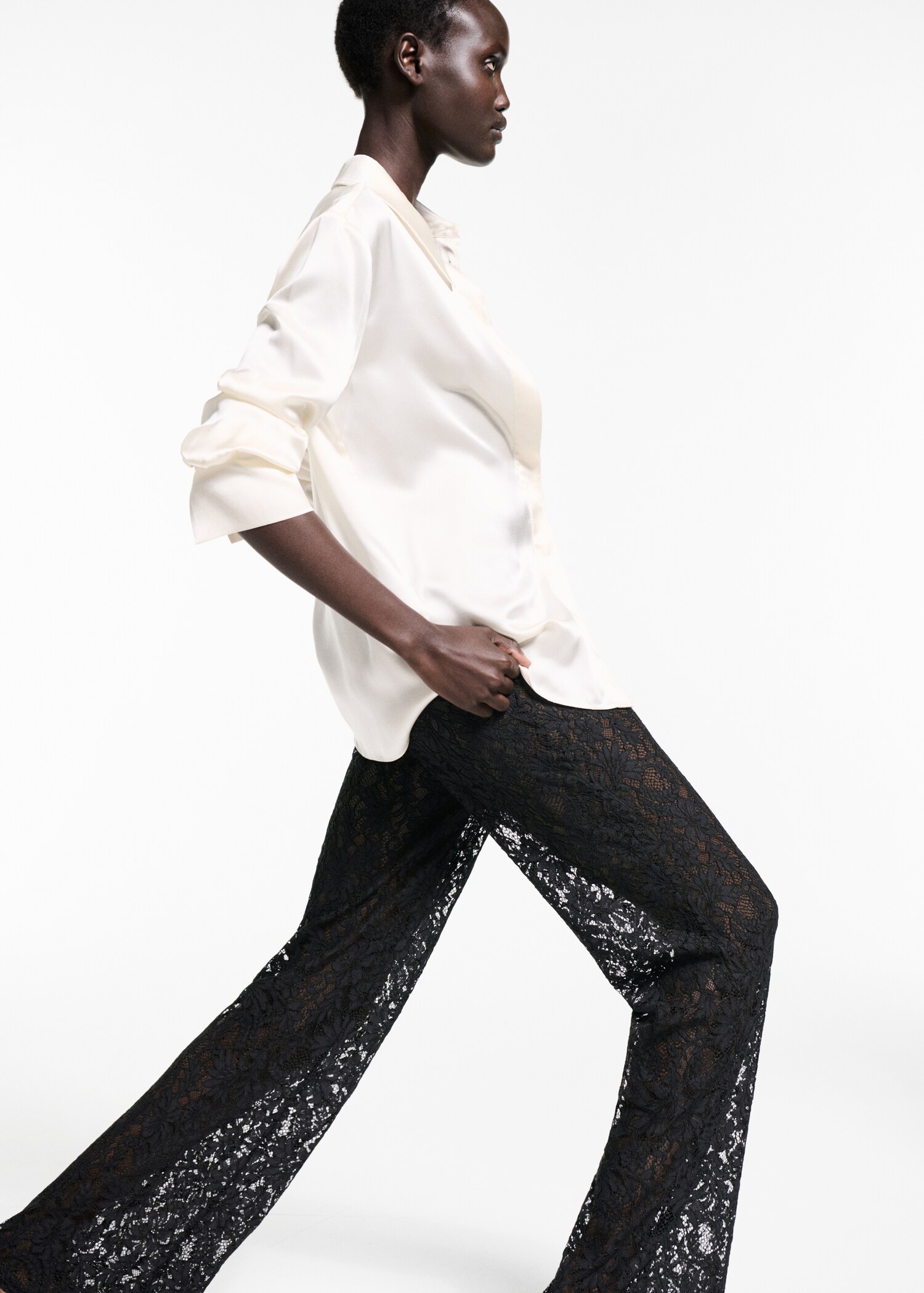 Wideleg lace trousers - Details of the article 2