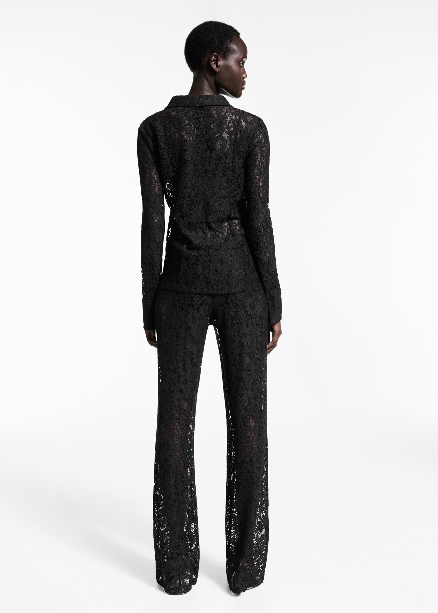 Wideleg lace trousers - Reverse of the article