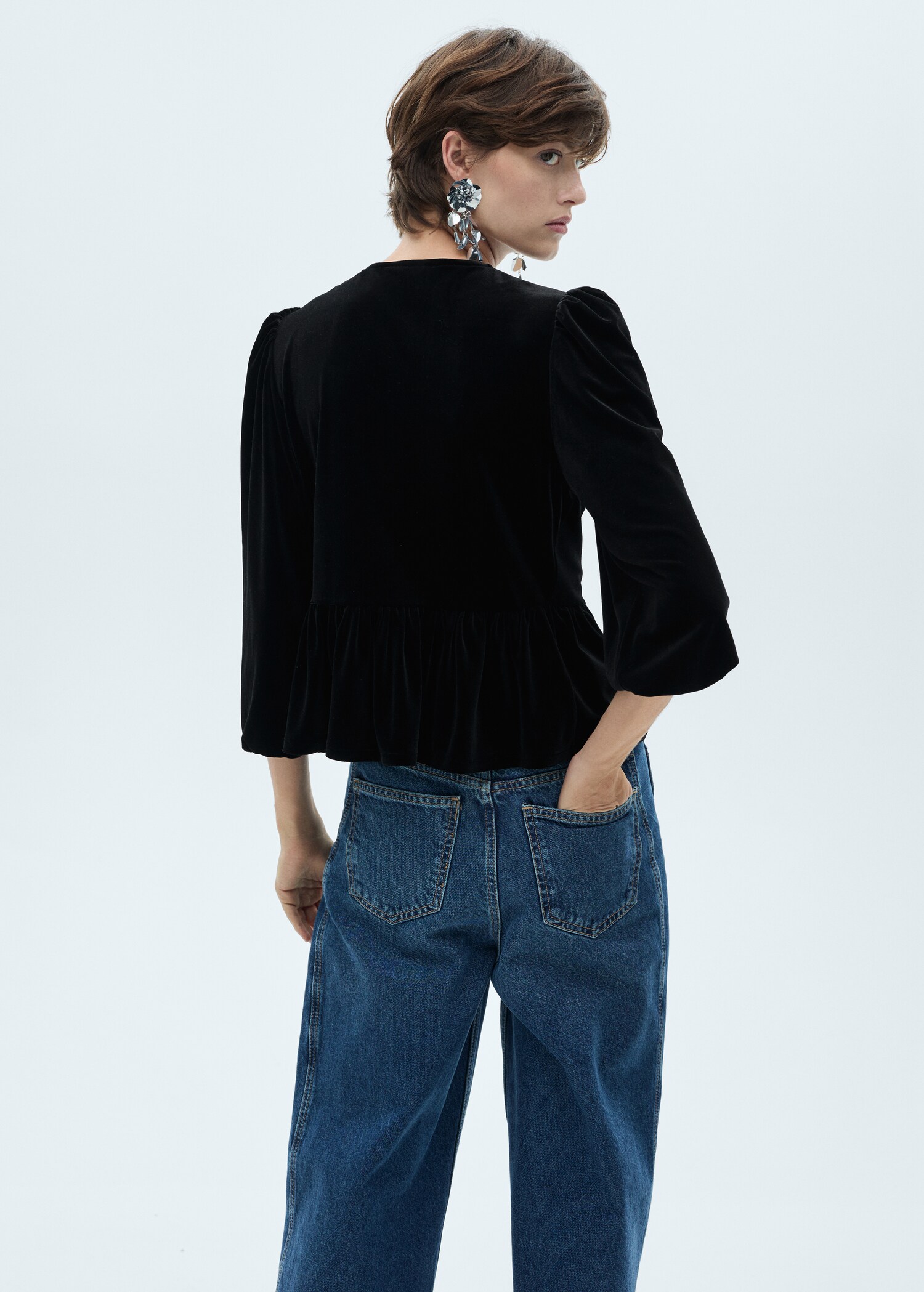 Blusa terciopelo lazos - Reverso del artículo