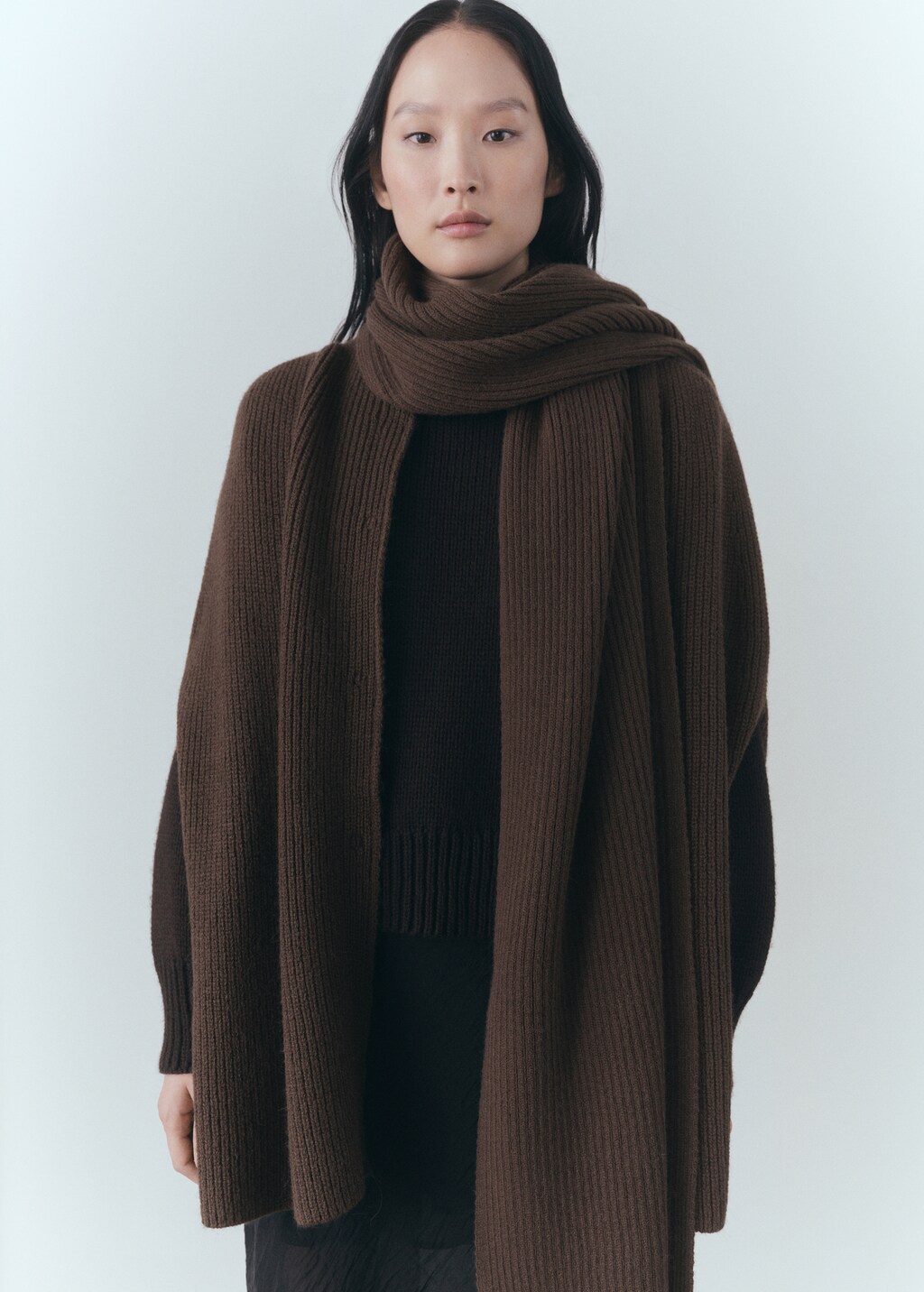 ポンチョ・ケープ Cape with Oversize Wool Scarf wool cape coat | Katrin TOKYO