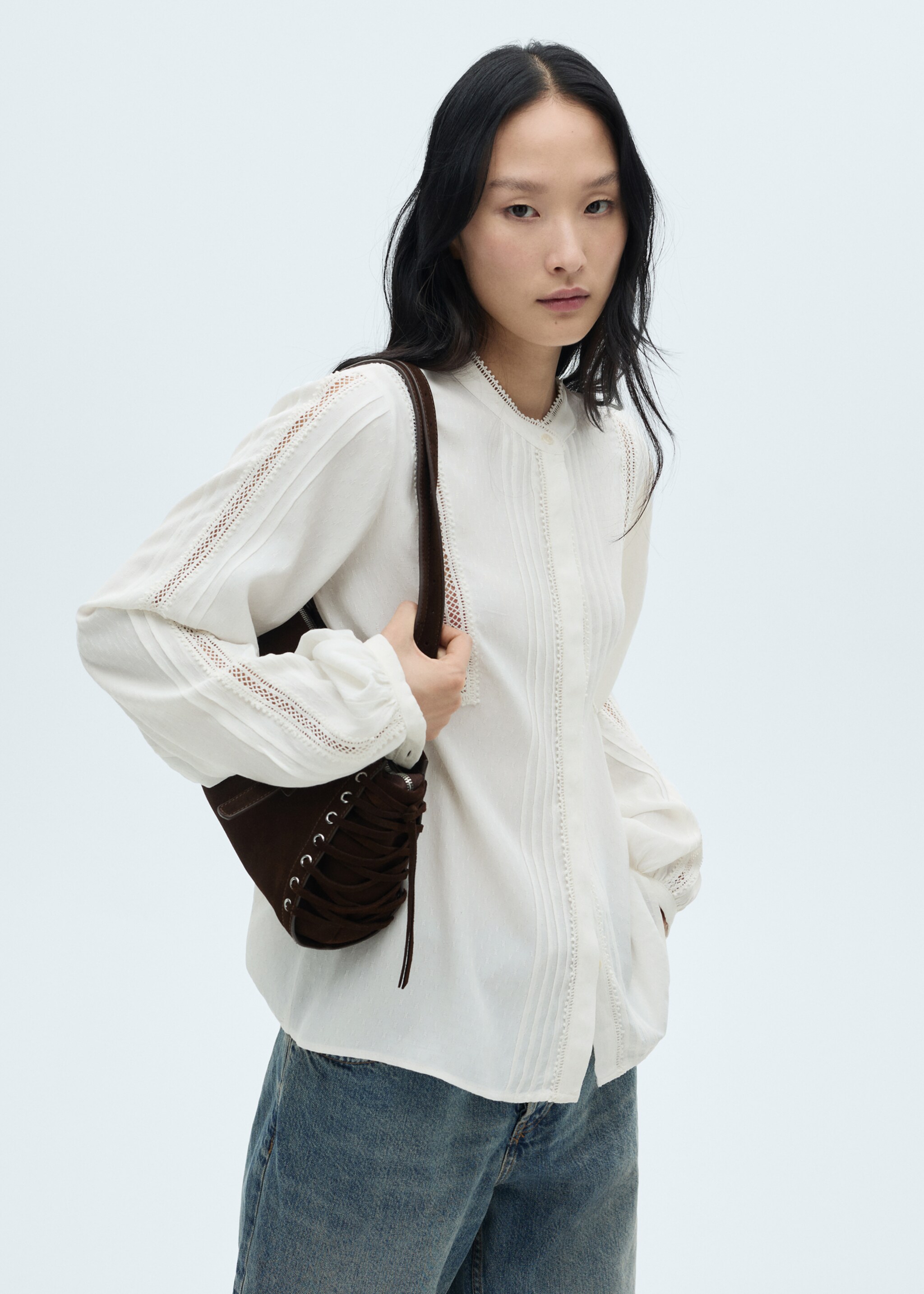 Openwork detail blouse - Medium plane