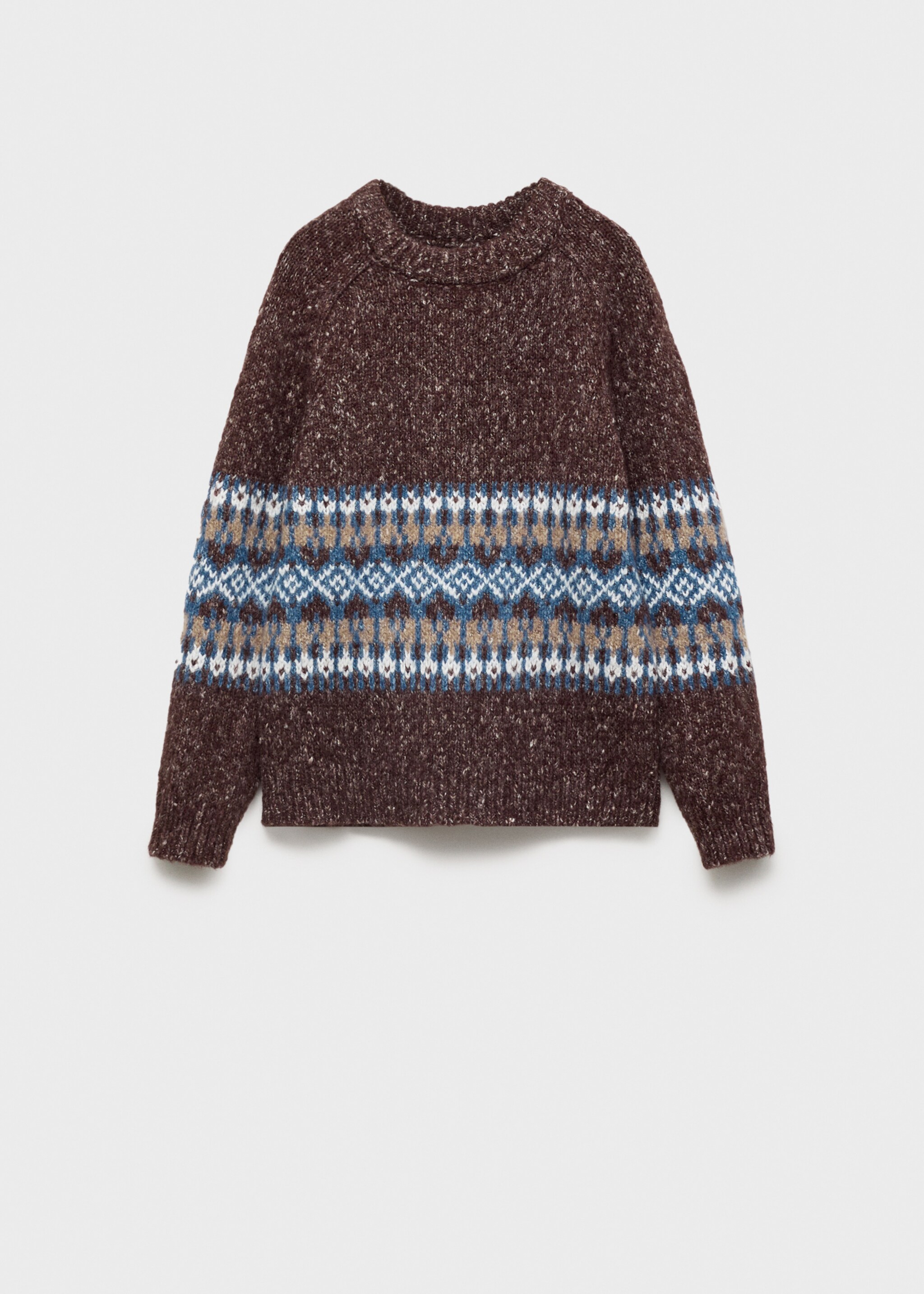 Pull-over maille jacquard - Article sans modèle, Grenat. Ref: 77059243-00.