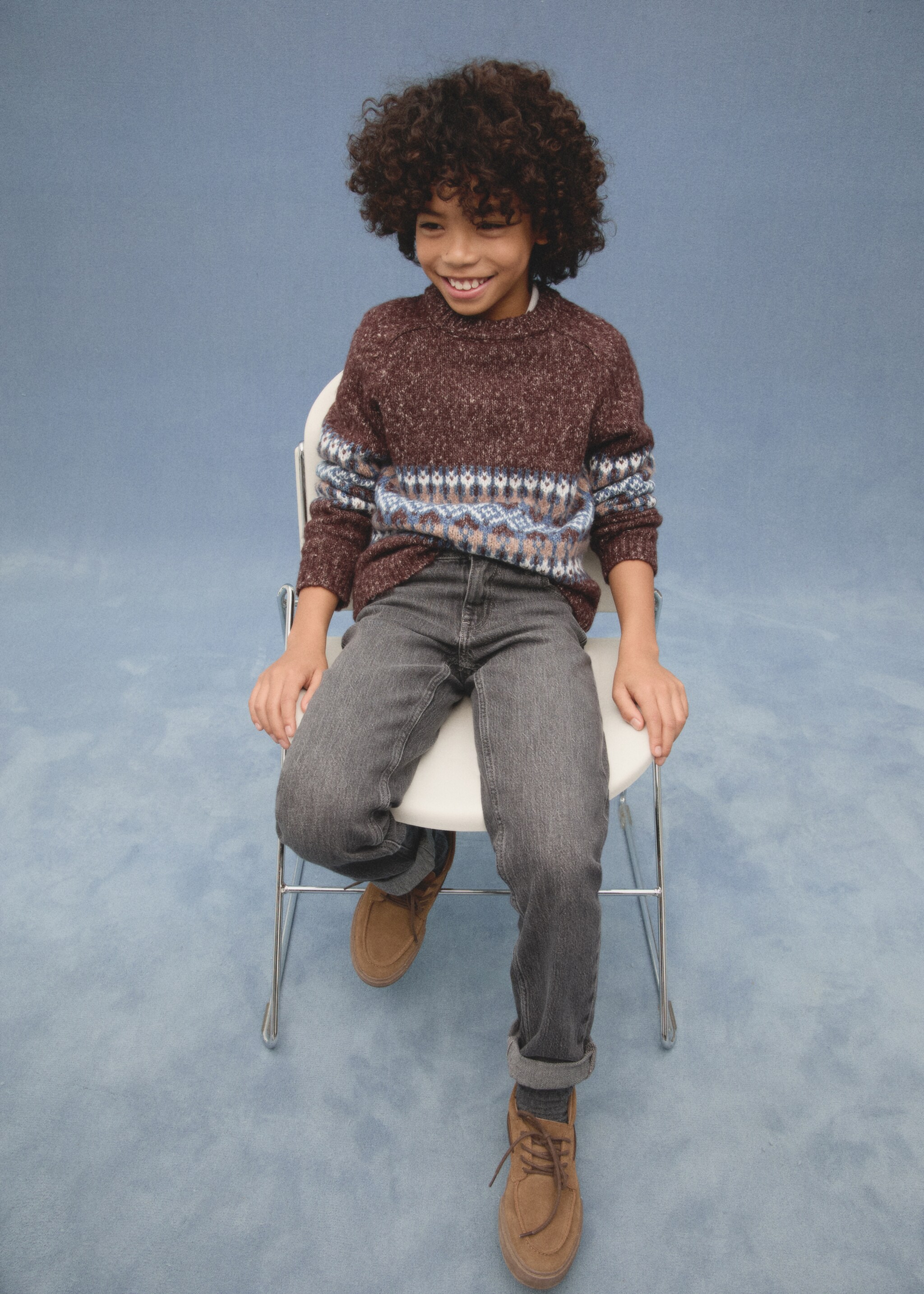 Pull-over maille jacquard - Détail de l'article 6, Grenat. Ref: 77059243-00.